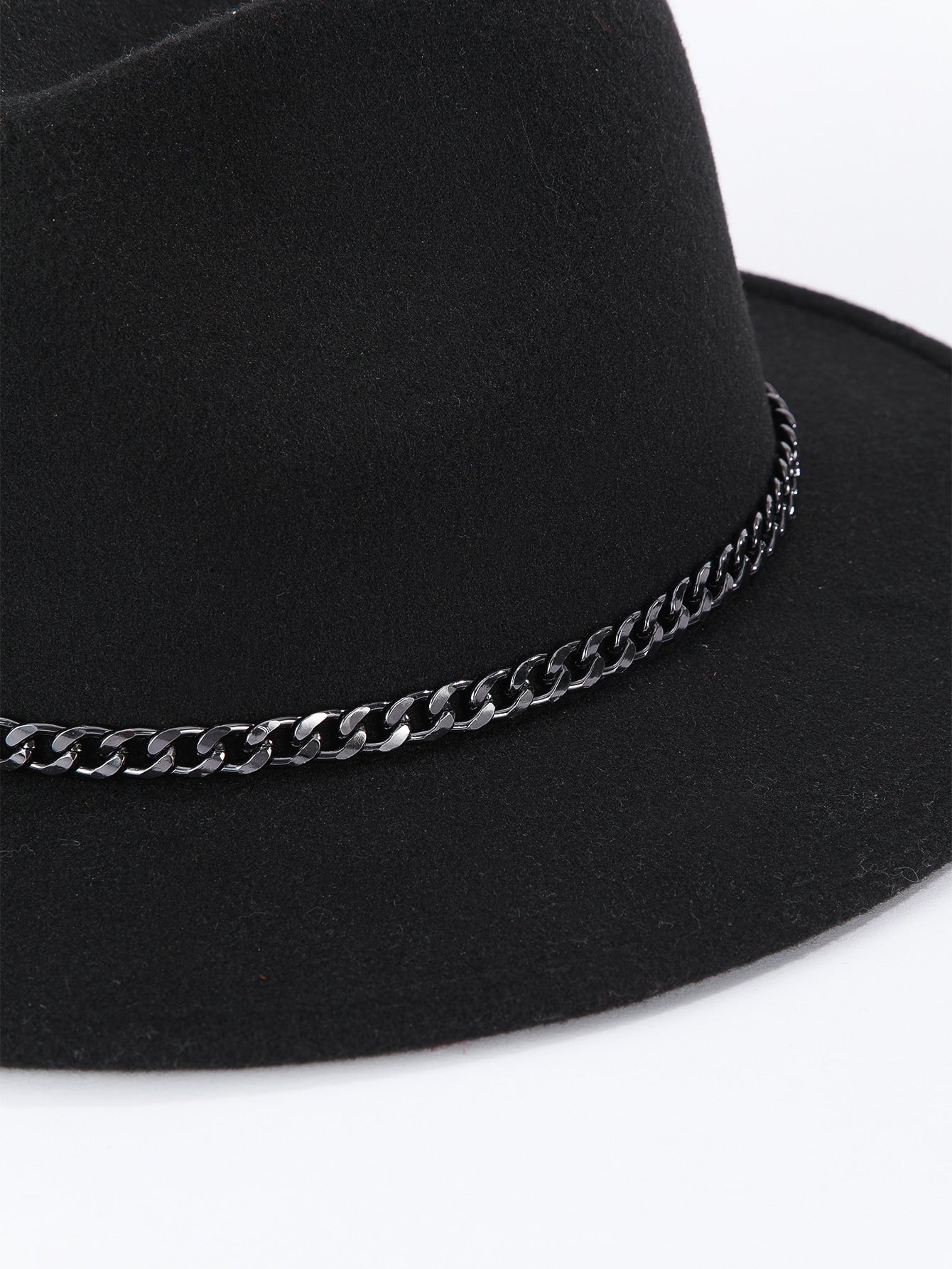 Chain Decor Fedora Hat