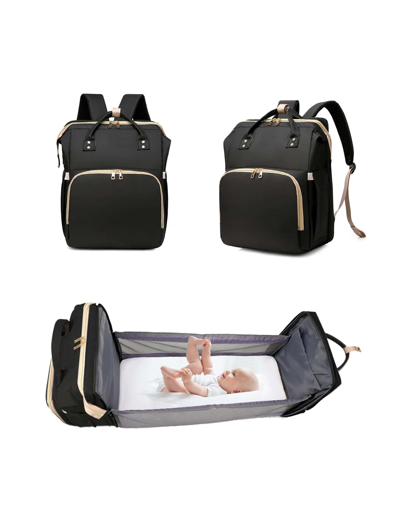 1pc Baby Foldable Bed Design Diaper Bag