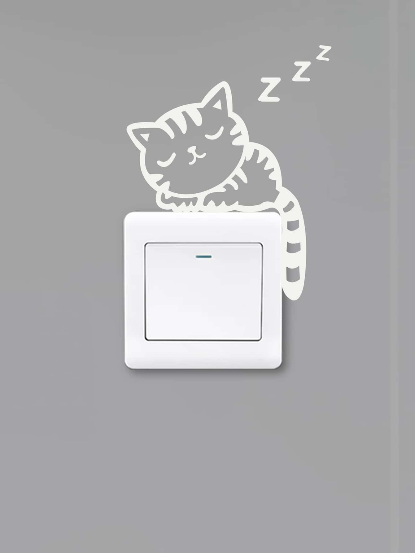 Cat Print Light Switch Sticker