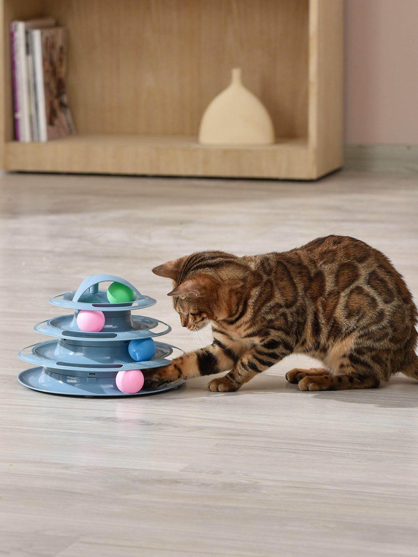 1pc Multi-layer Ball Decor Cat Teaser Toy