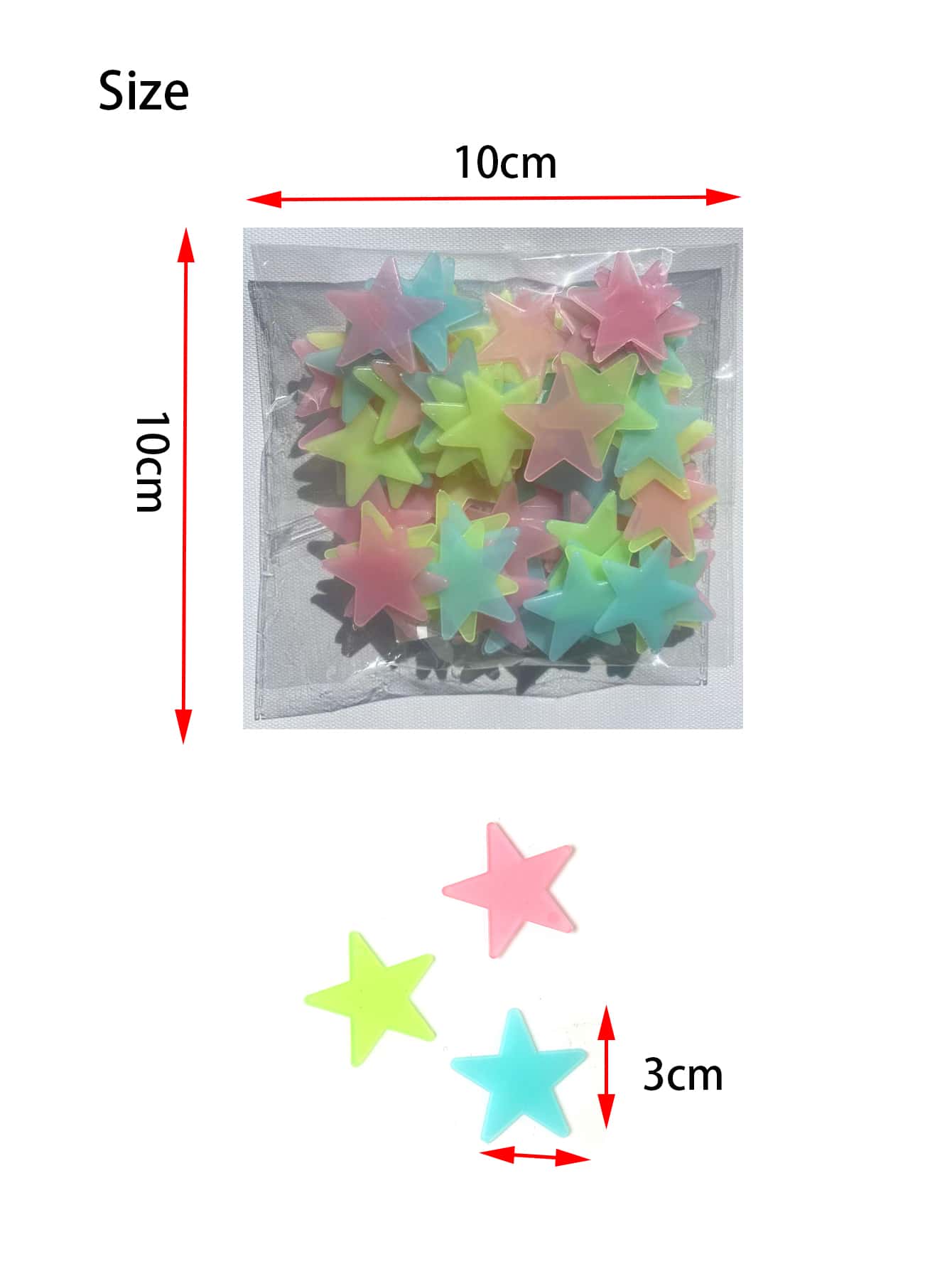 100pcs Star Pattern Glow In The Dark Wall Sticker