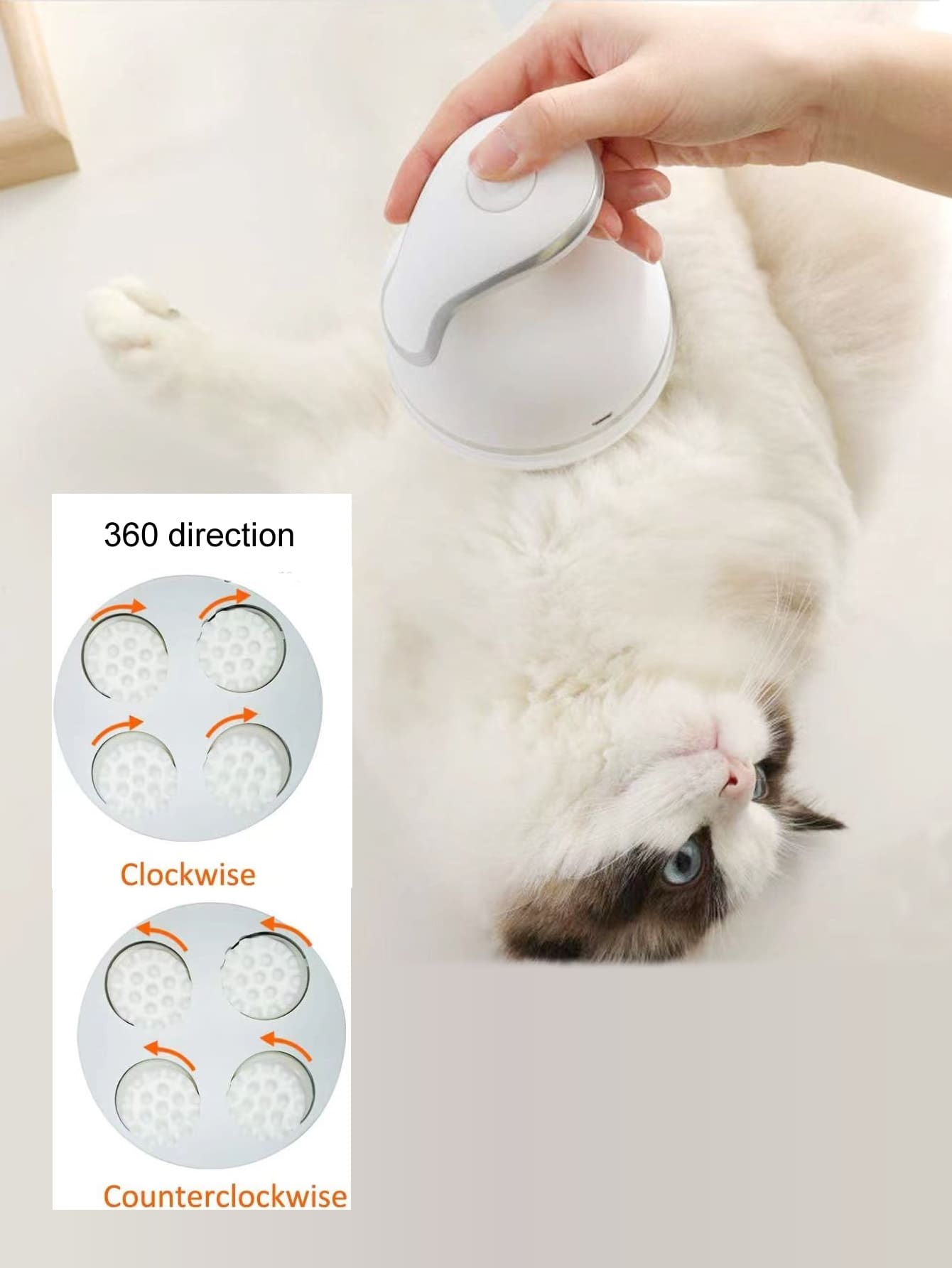1pc Electric Pet Head Massage Brush