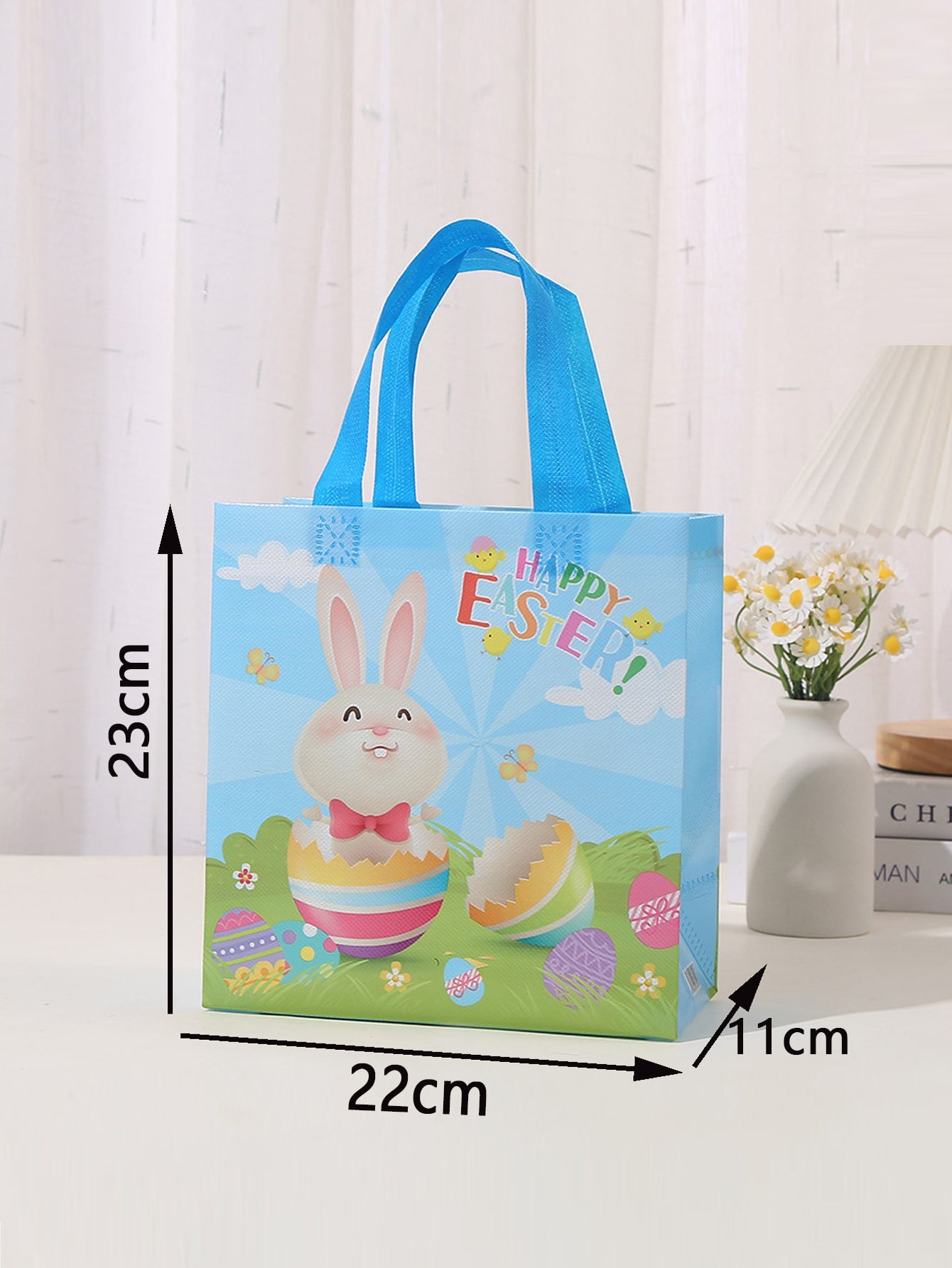 4pcs Easter Rabbit Egg Pattern Gift Bag Cartoon Cute Gift Wrapping Bag For Easter Party