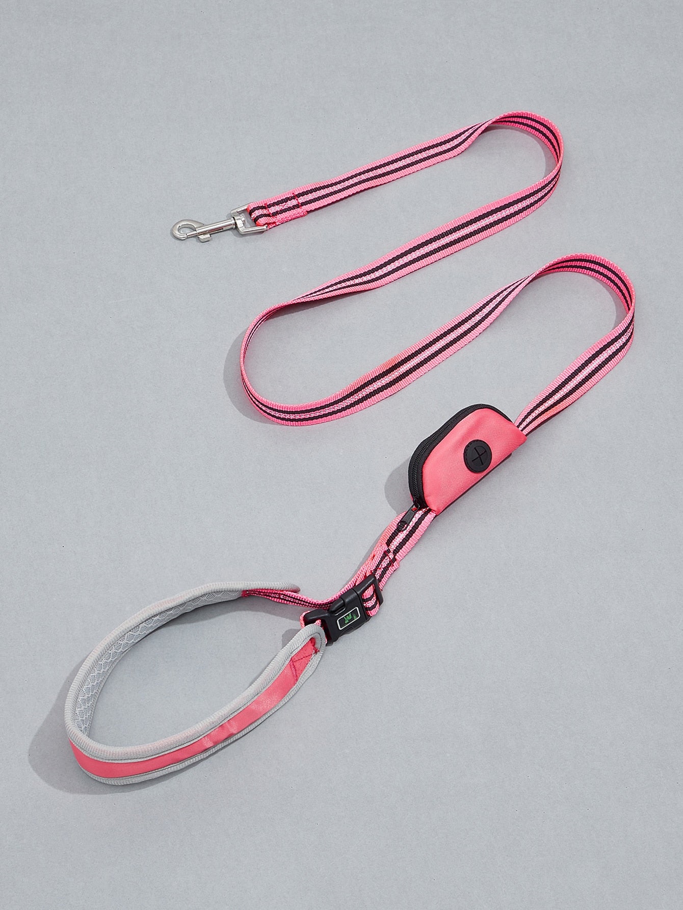 1pc Two Tone Pet Leash With Poopbag Dispenser 1roll Poopbag