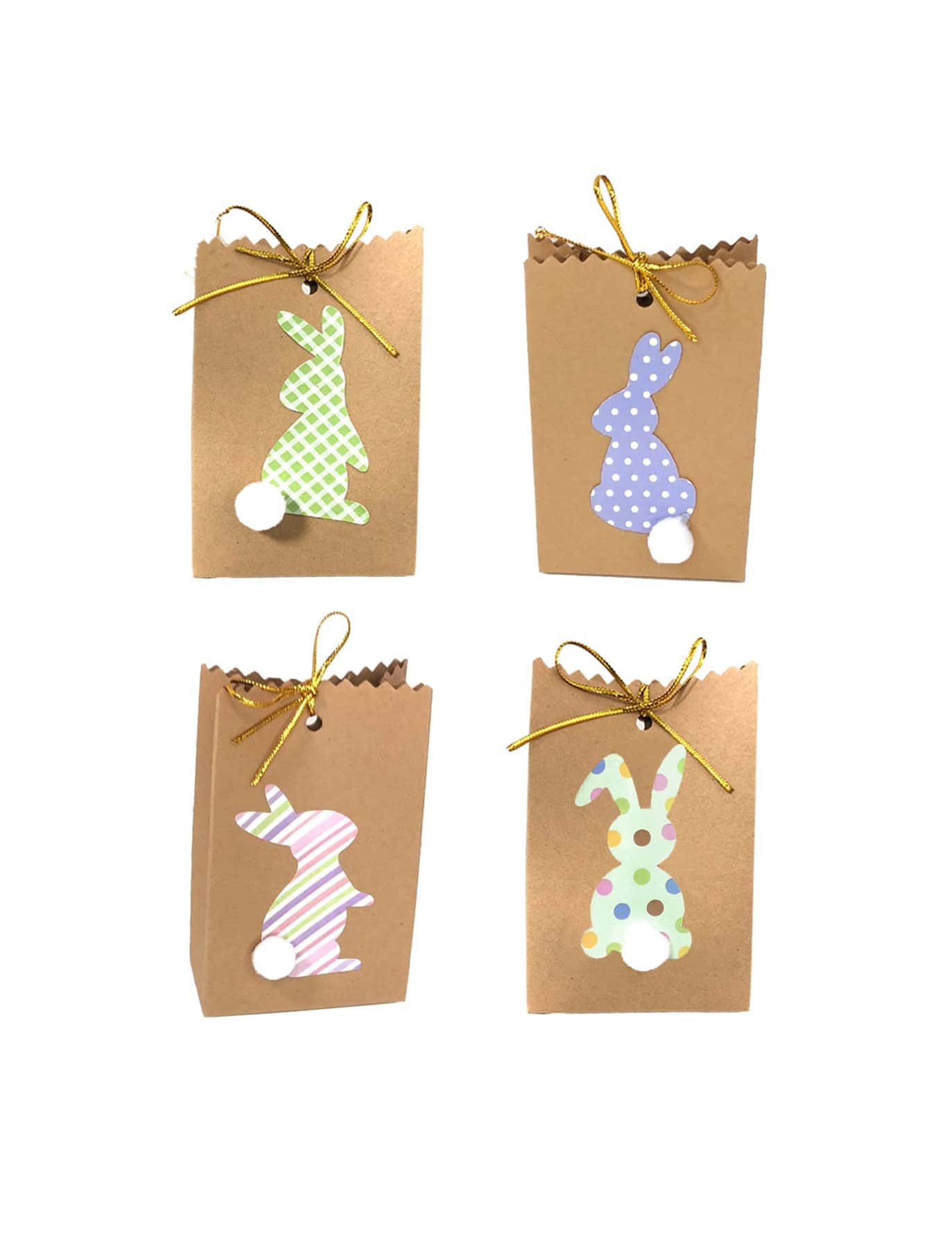 8pcs set Paper Gift Bag Cute Easter Rabbit Pattern Gift Bag For Home