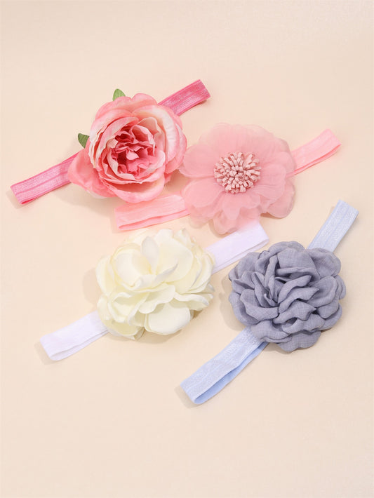 4pcs Baby Flower Decor Hairband