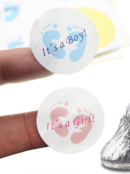 100pcs Feet & Slogan Graphic Gift Sticker, Paper Gift Label Sticker For Party