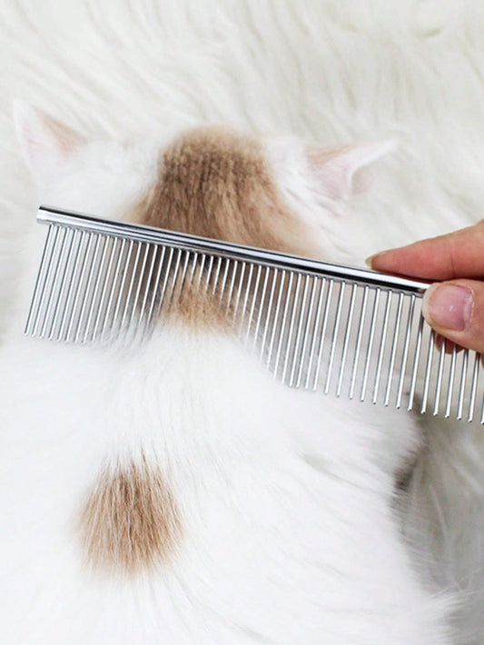 1pc Stainless Steel Pet Hair Remover Comb For Dog And Cat For Grooming