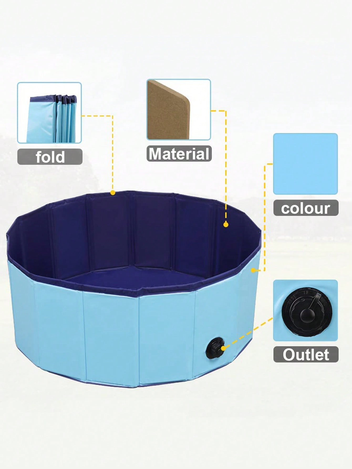 1pc Foldable Pet Bathtub For Dog And Cat For Shower