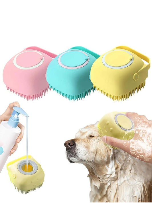 1pc Softness Silicone Pet Brush Modern Multifunctional Dog Hair Massage Bath Brush For Home
