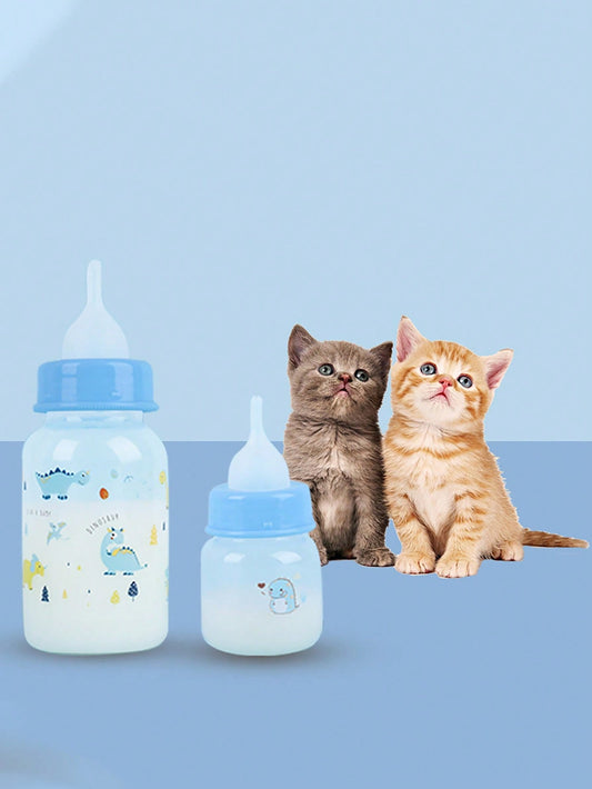 1pc Plastic Pet Feeding Bottle Cute Cartoon Graphic Pet Feeding Bottle For Cat And Dog