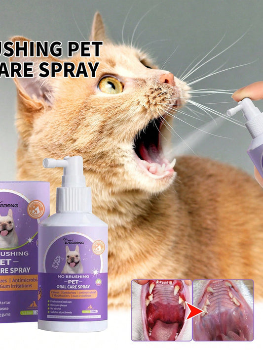 1pc Letter Graphic Pet Oral Care Spray For Dog And Cat For Cleaning