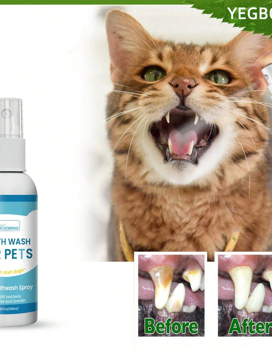 1pc Pet Mouth Wash Spray Bottle For Cat And Dog For Mouthwash Cleaning