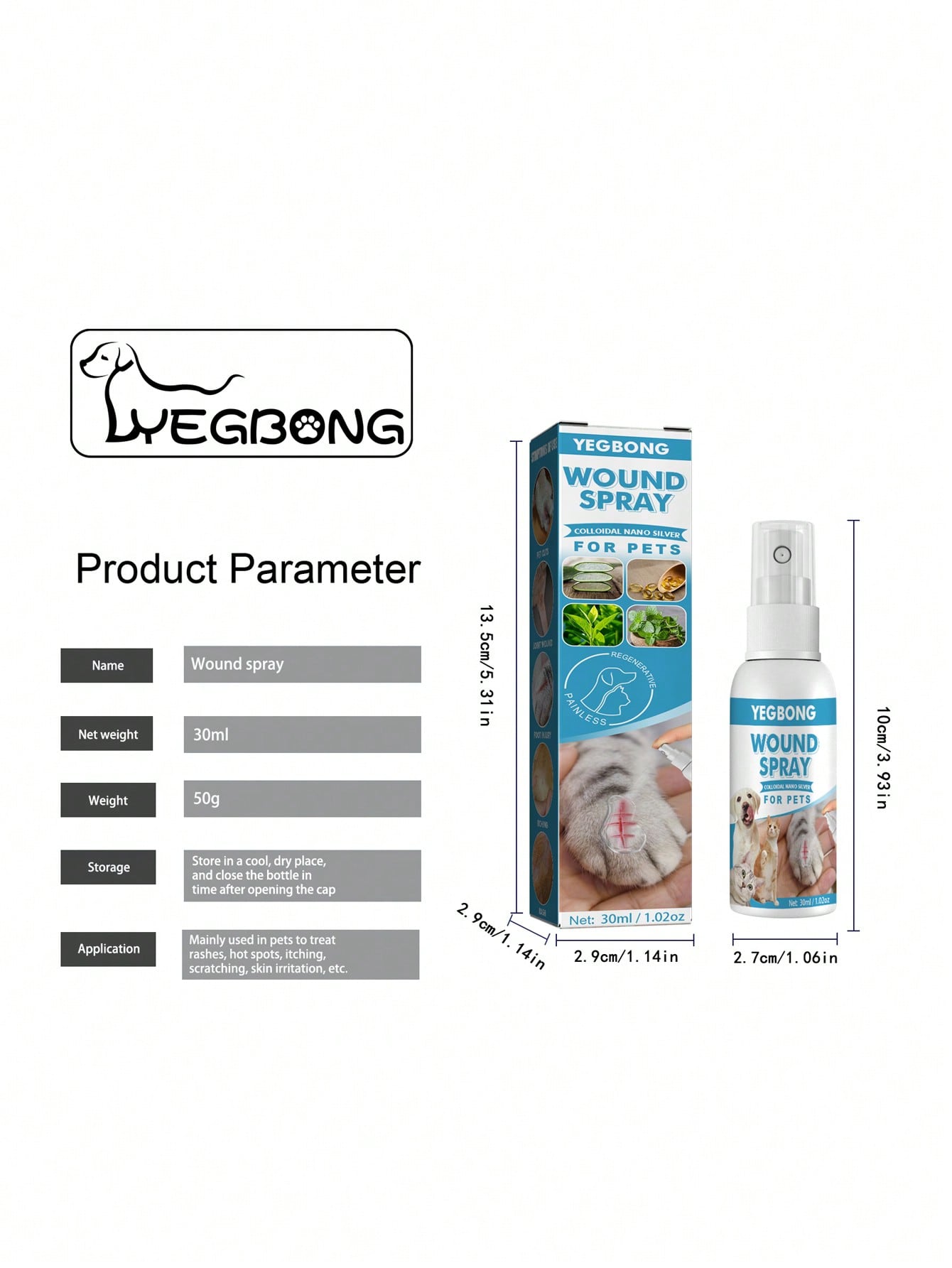 1pc Pet Wound Spray For Dog And Cat For Healthy