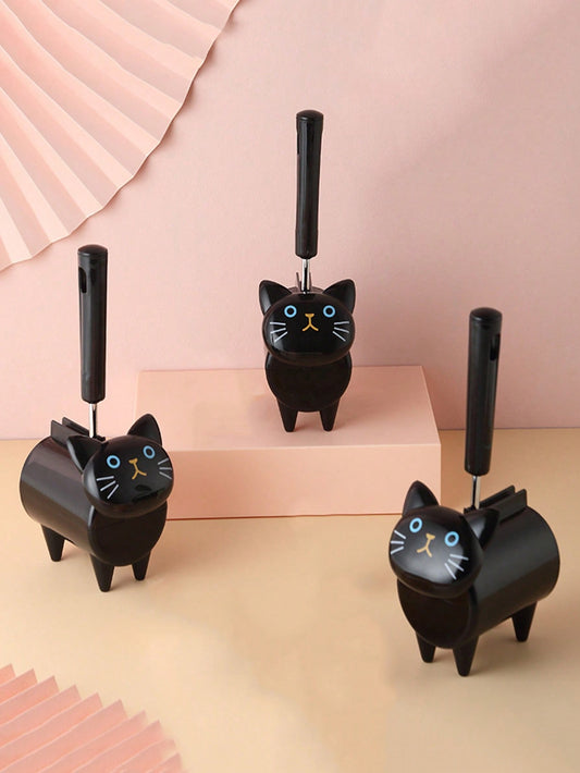 1pc Cartoon Cat Design Pet Hair Remover Roller With 1pc Replacement Head For Cat And Dog For Grooming