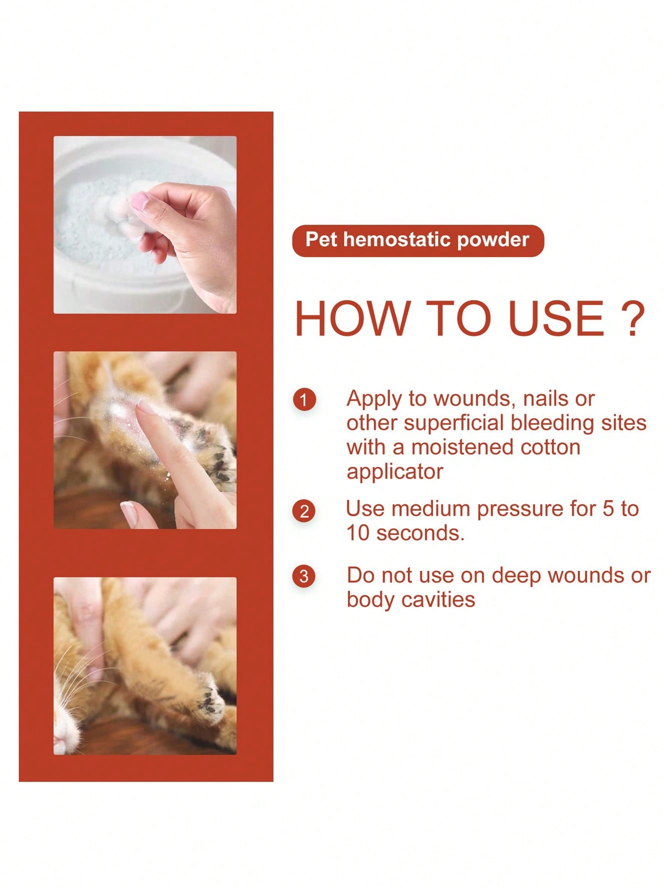 1pc Pet Hemostatic Powder For Dog Cat