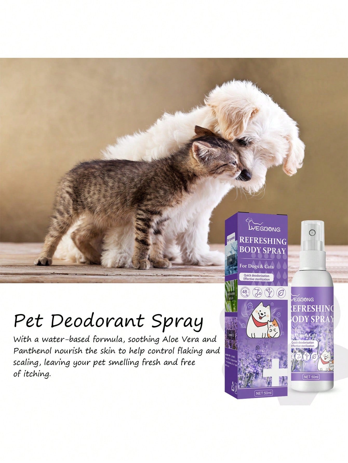 1pc Slogan Graphic Pet Deodorant For Cat Dog For Cleaning