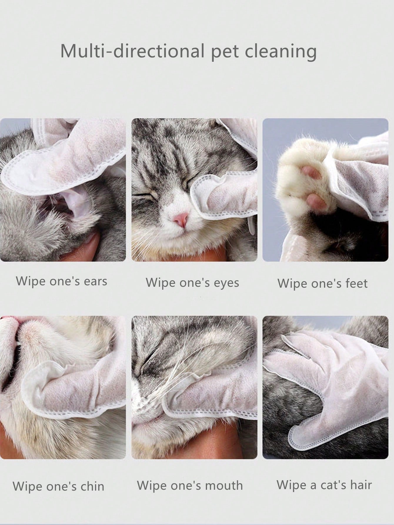 6pcs Solid Color Pet Bath Glove For Dog And Cat For Cleaning