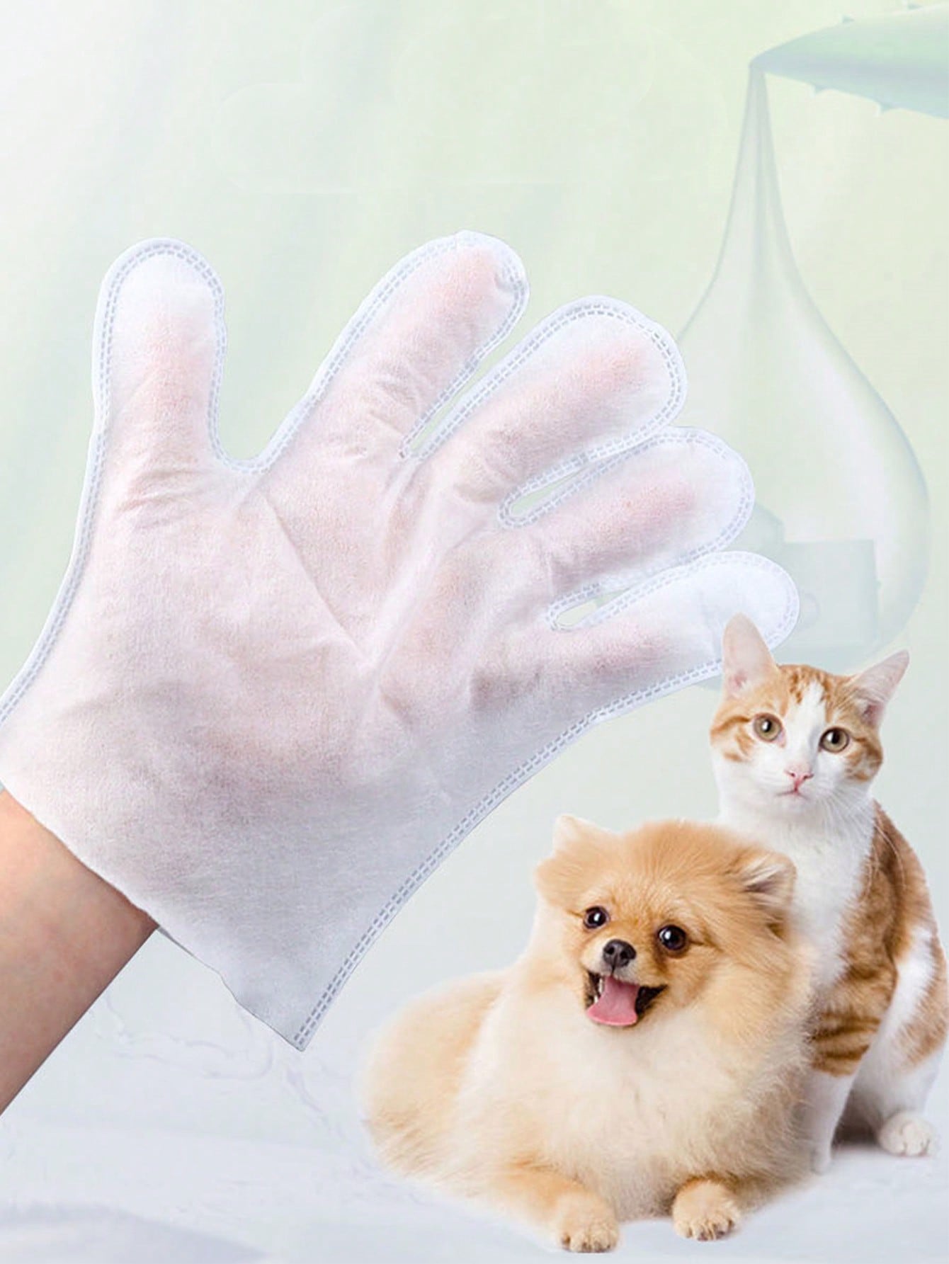 6pcs Solid Color Pet Bath Glove For Dog And Cat For Cleaning