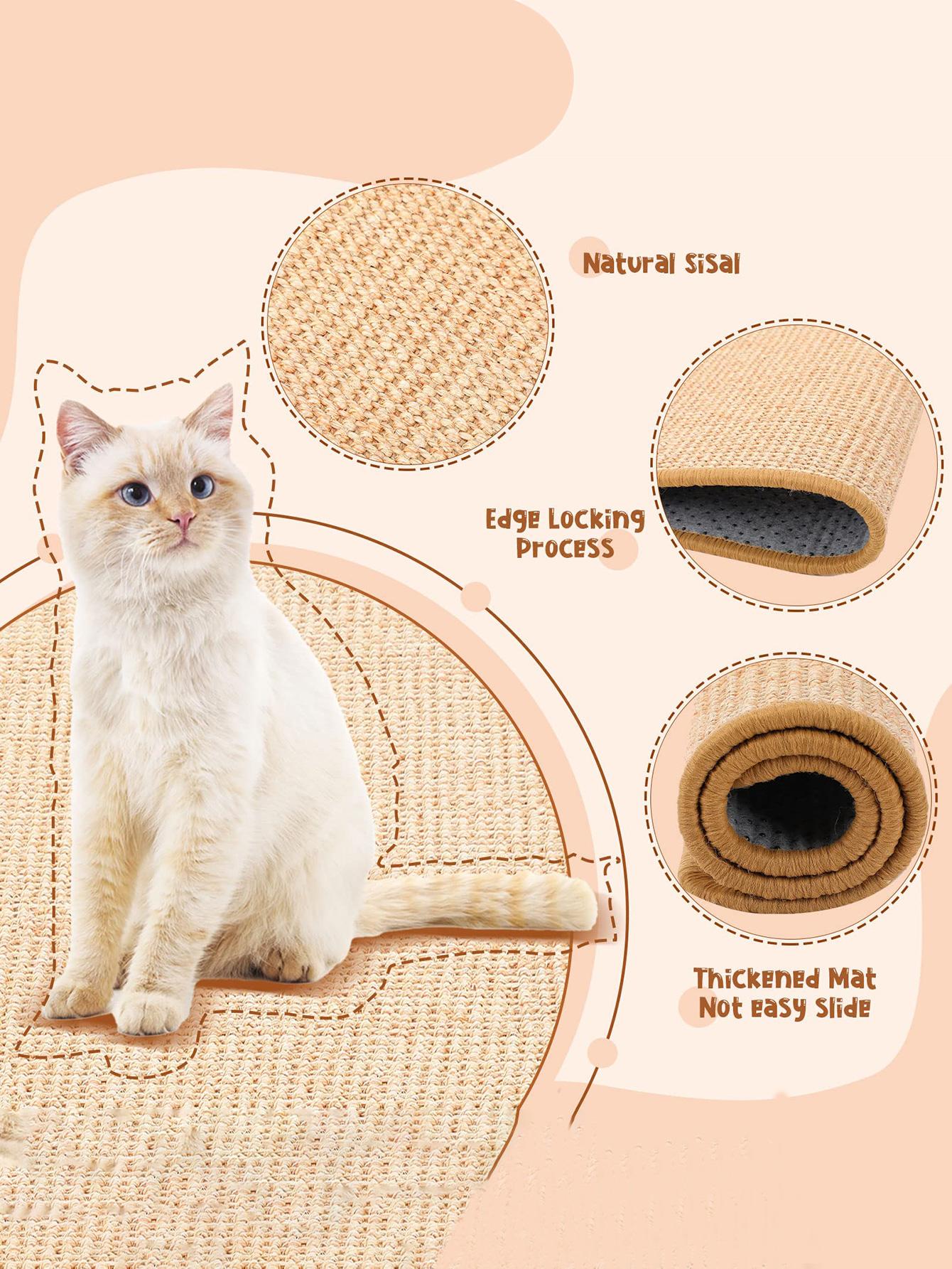 1pc Cat Scratcher Sisal Mat Board Cat Scratch for Sharpen Nails Scraper Cats Tree Cat scratching post Sofa Mats Furniture Protector Random Colors