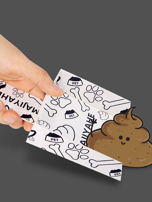 5pcs Portable Personalized Graffiti Environmentally Friendly Disposable Pet Waste Bags Outdoor Disposable Thickened Dog Poop Scoop That Is Not Easy To Deform