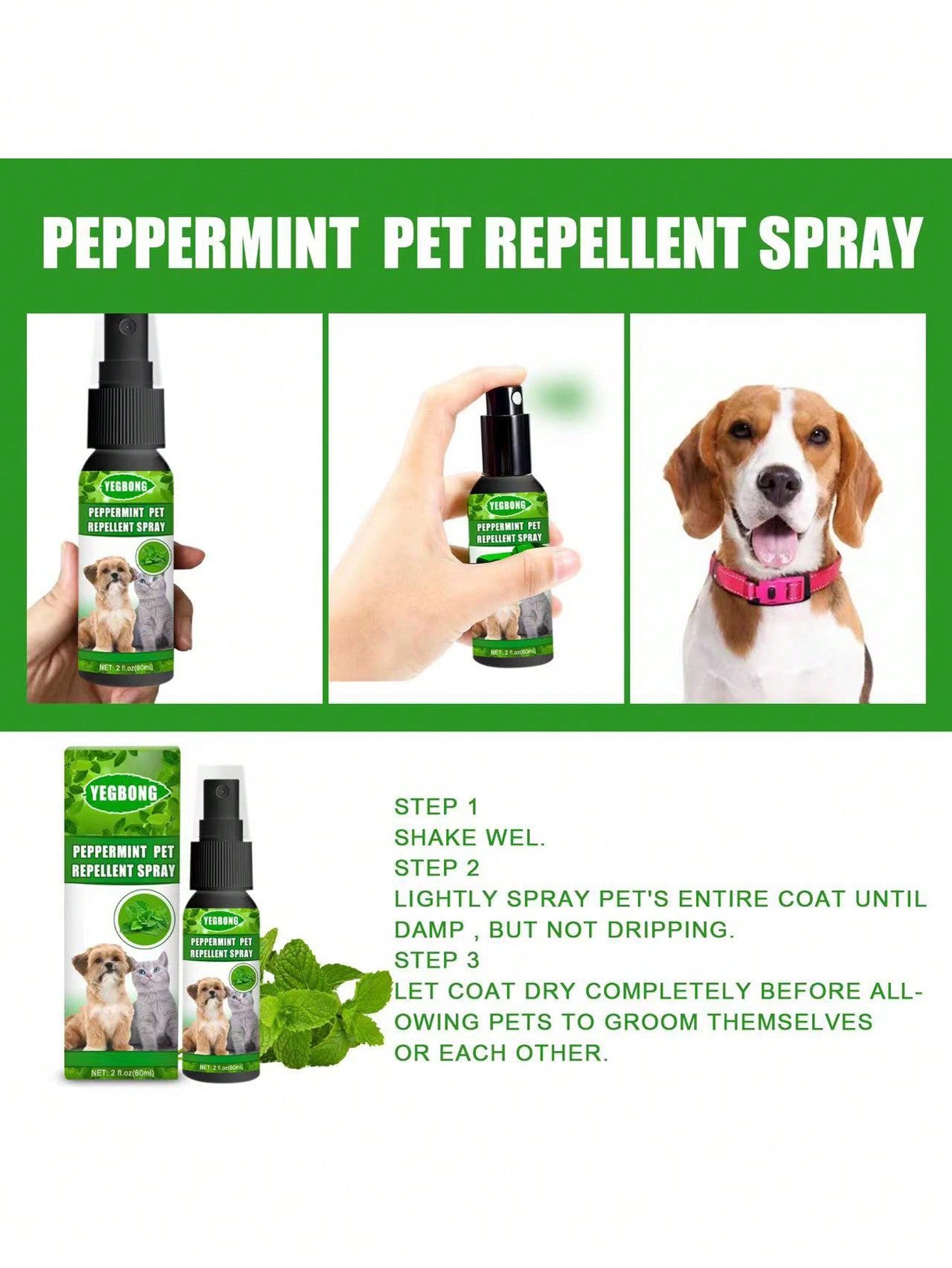 1pc Pet Mite Removal Spray For Dogs Cats With Fungal Treatment