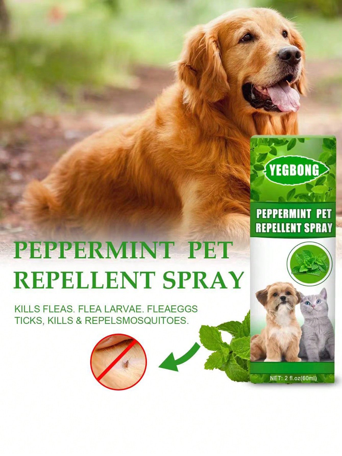 1pc Pet Mite Removal Spray For Dogs Cats With Fungal Treatment