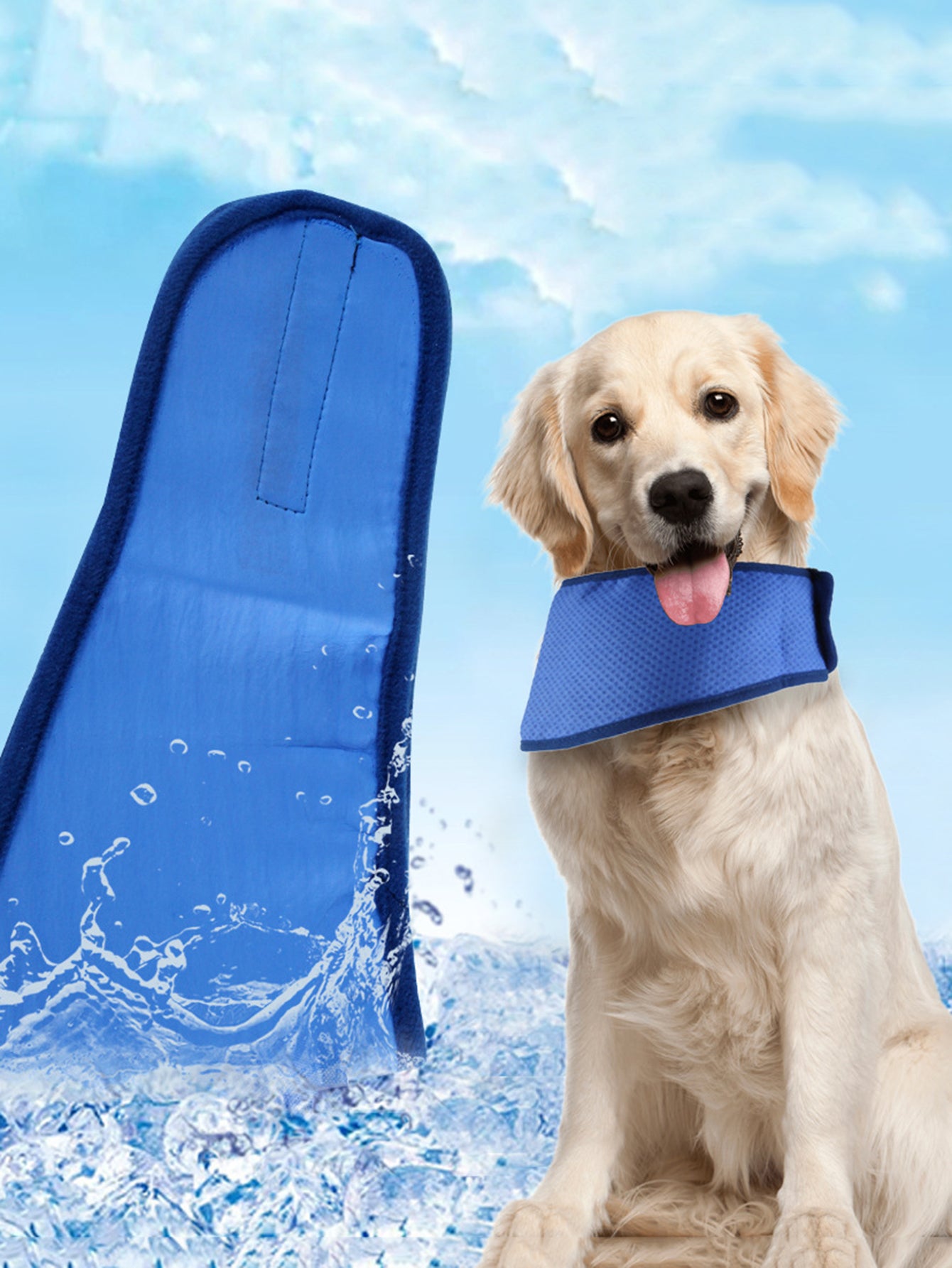 1pc Pet Cooling Collar With Ice Pack Summer Coolness And Heatstroke Prevention For Dogs