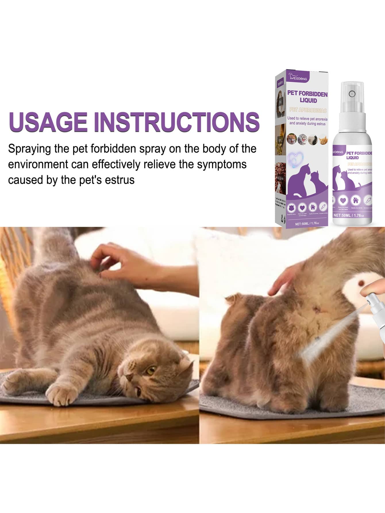 1pc Pet Anti heat Liquid Spray Special For Cat Dog Effectively Improves Anxious Mood During Heat