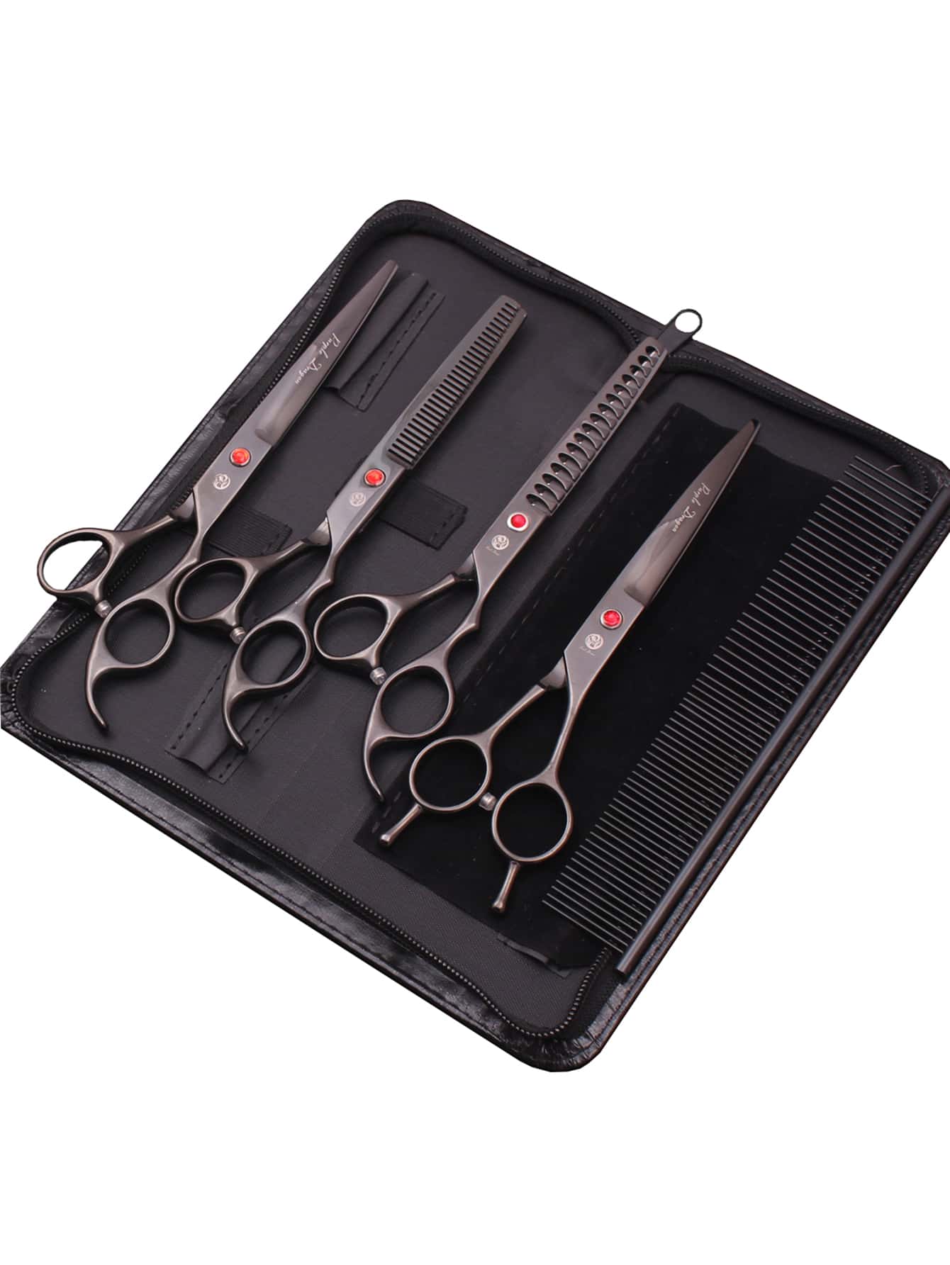 Dog Beauty Scissors Professional Stainless Thinning Scissors Pet Scissors for Dogs Hair Curved Scissors Comb Z3002