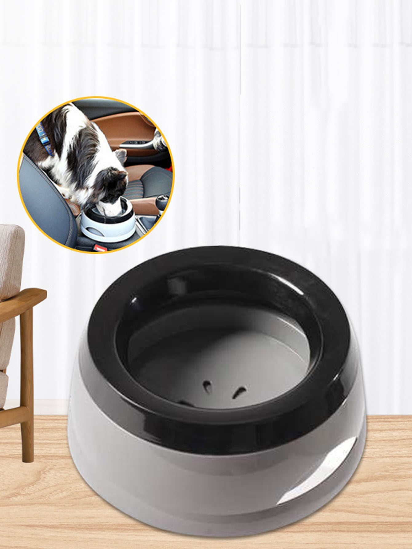 1pc Pet Water Bowl For Traveling And Cars, Anti-skid & Anti-splash & Non-wet Mouth & Non-spill For Dogs And Cats