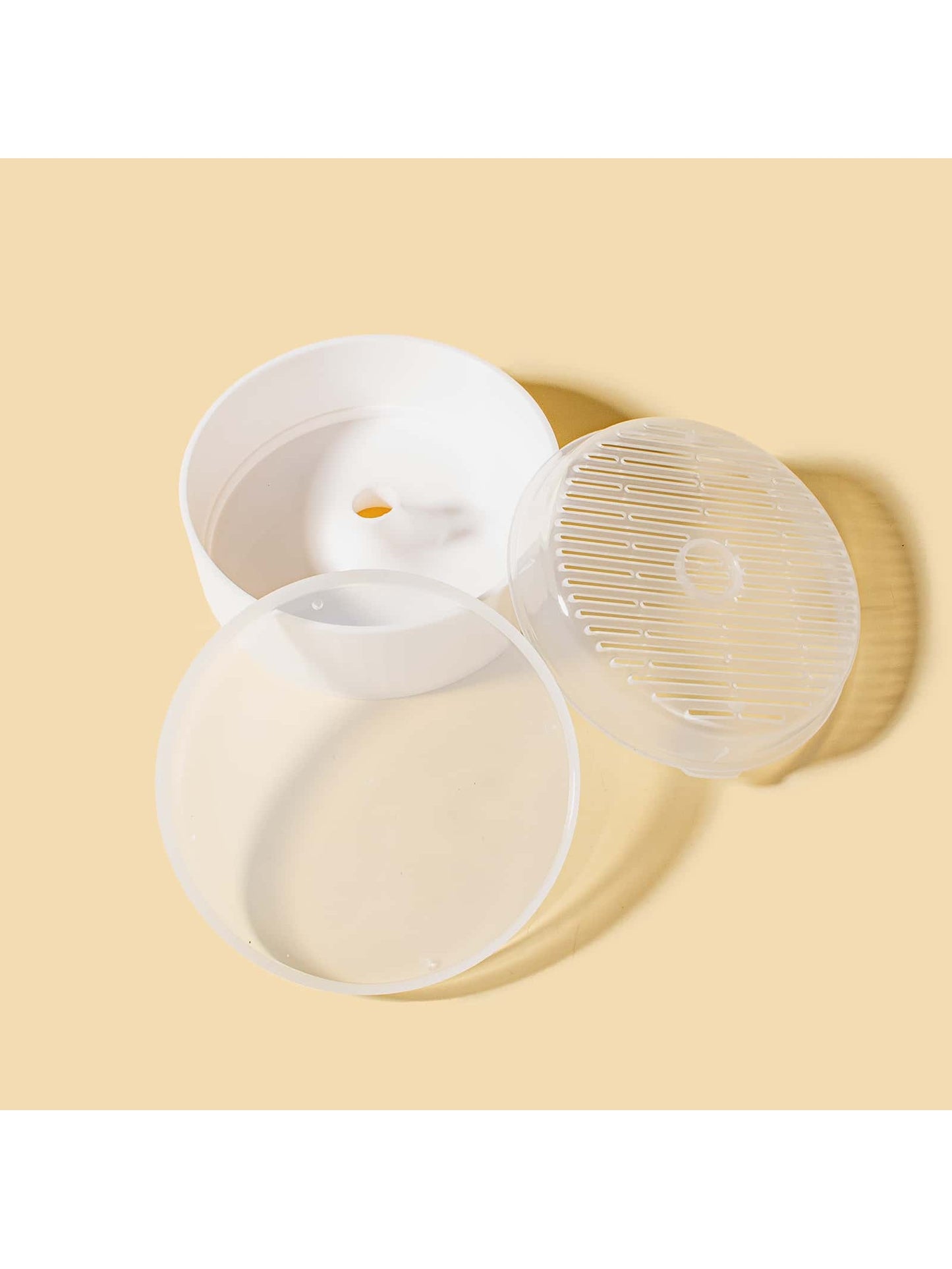 1pc PP Round Simple Durable White Food Storage Container For Pets