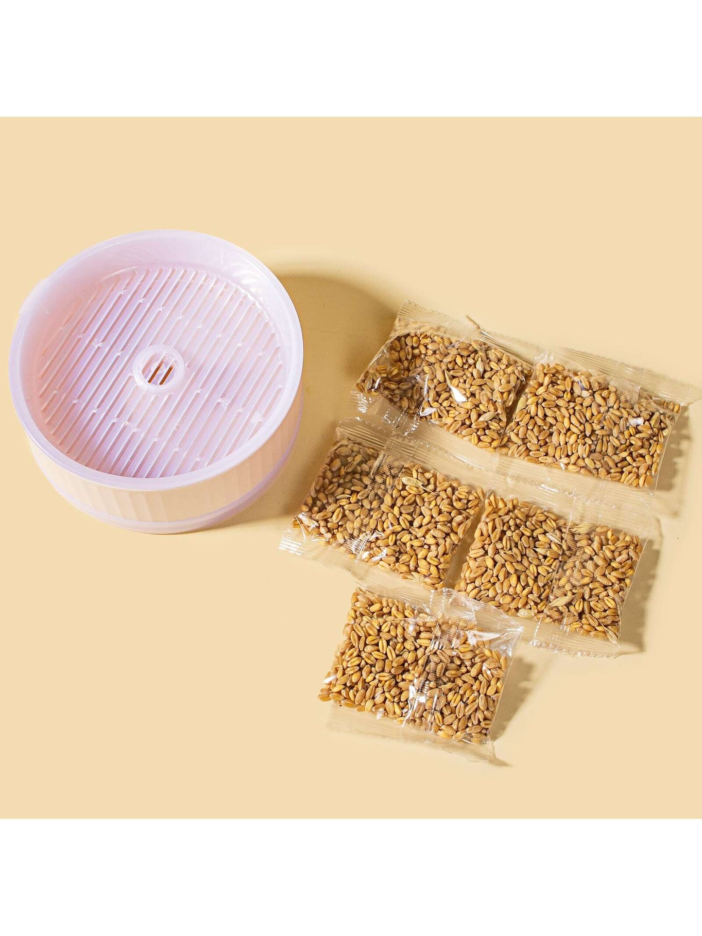 1pc PP Round Simple Durable Pink Food Storage Container For Pets