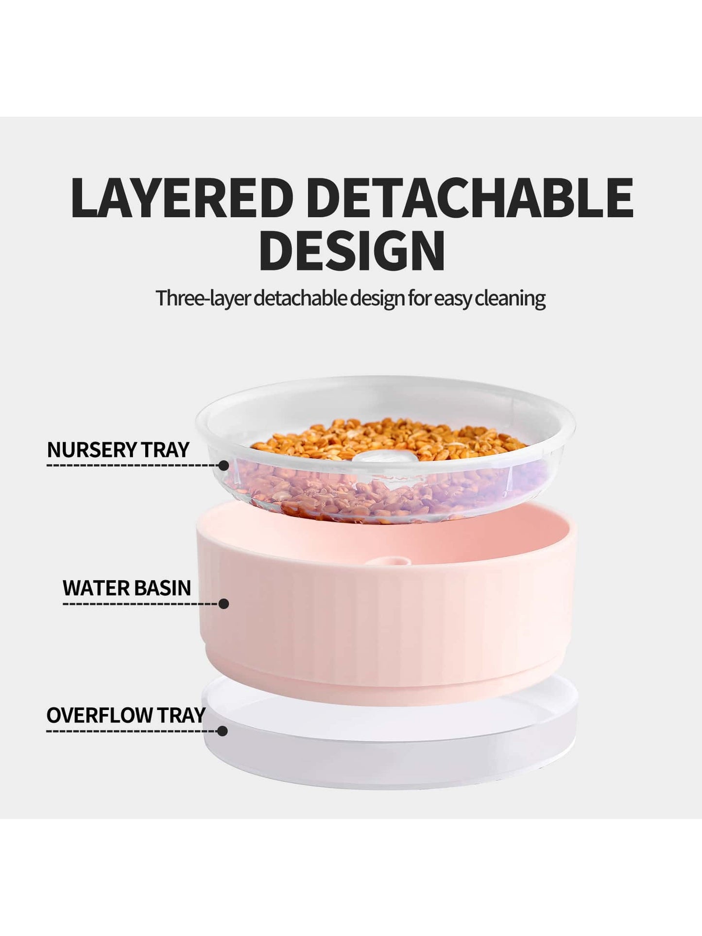 1pc PP Round Simple Durable Pink Food Storage Container For Pets