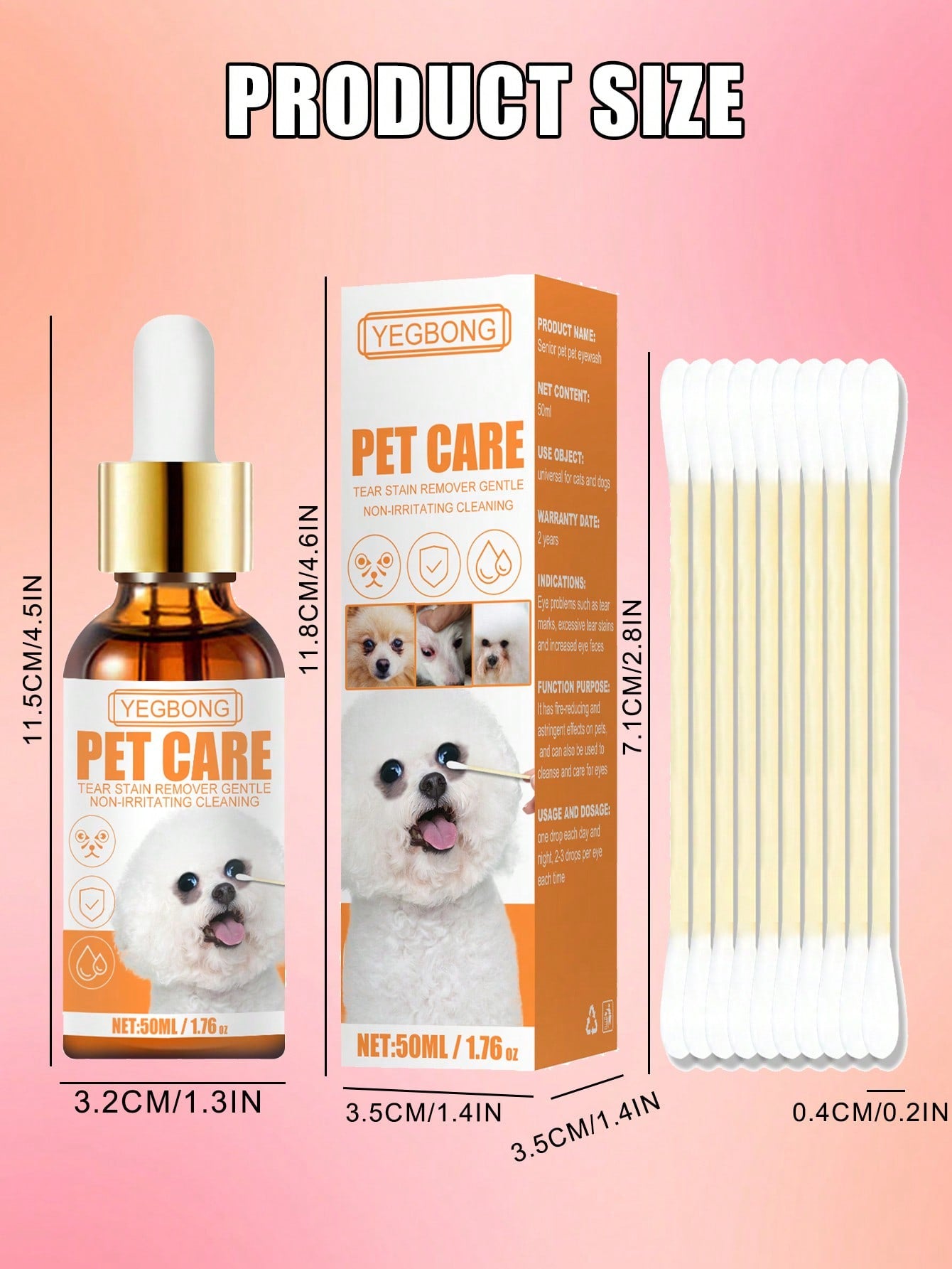 1pc Pet Eye Drops For Tear Stain Removal And Cleaning Suitable For Both Dogs And Cats