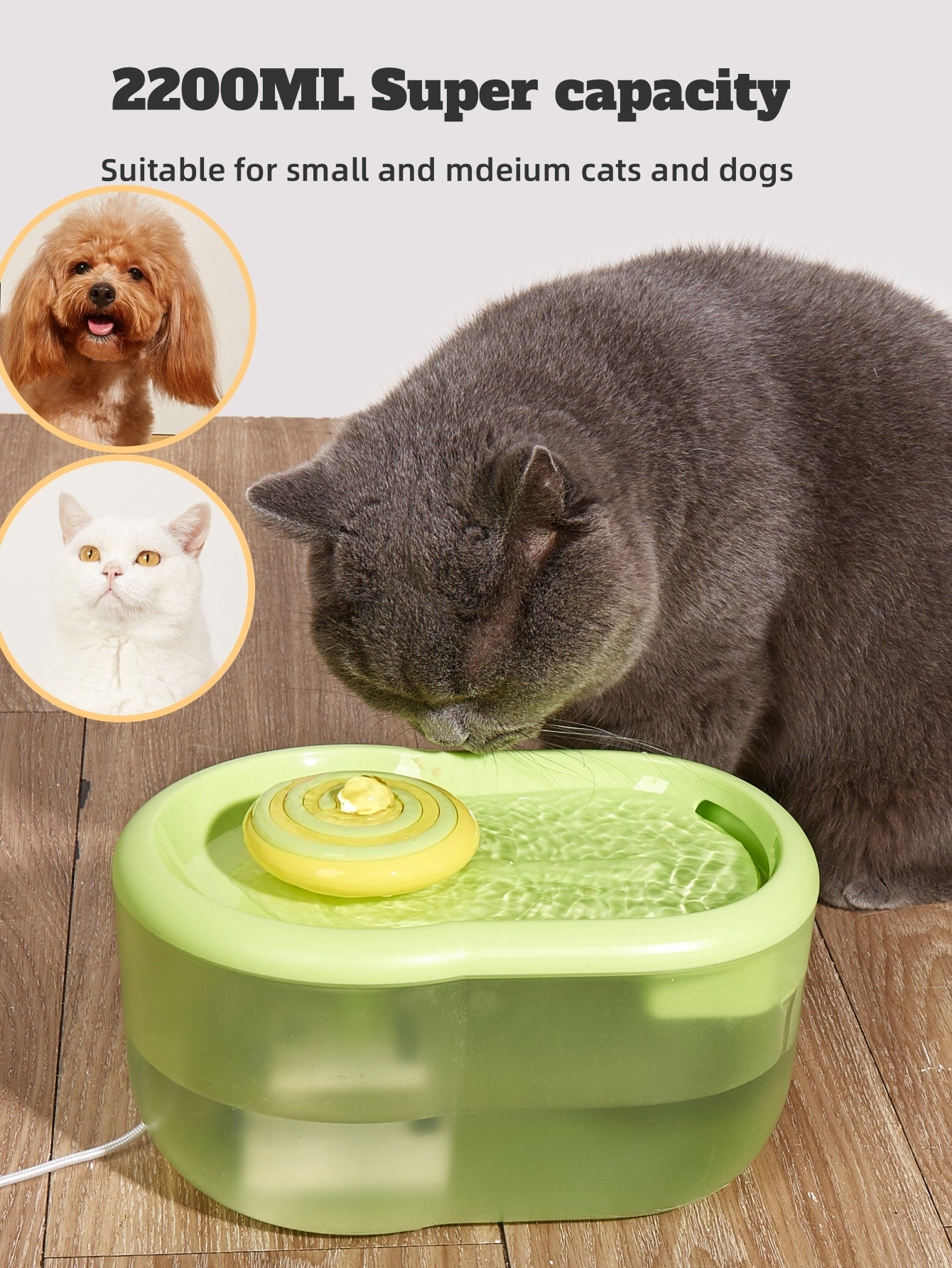 1pc 2 2l Pet Water Fountain With Automatic Circulation Filters For Small And Medium sized Dogs And Cats USB Powered adapter Not Included