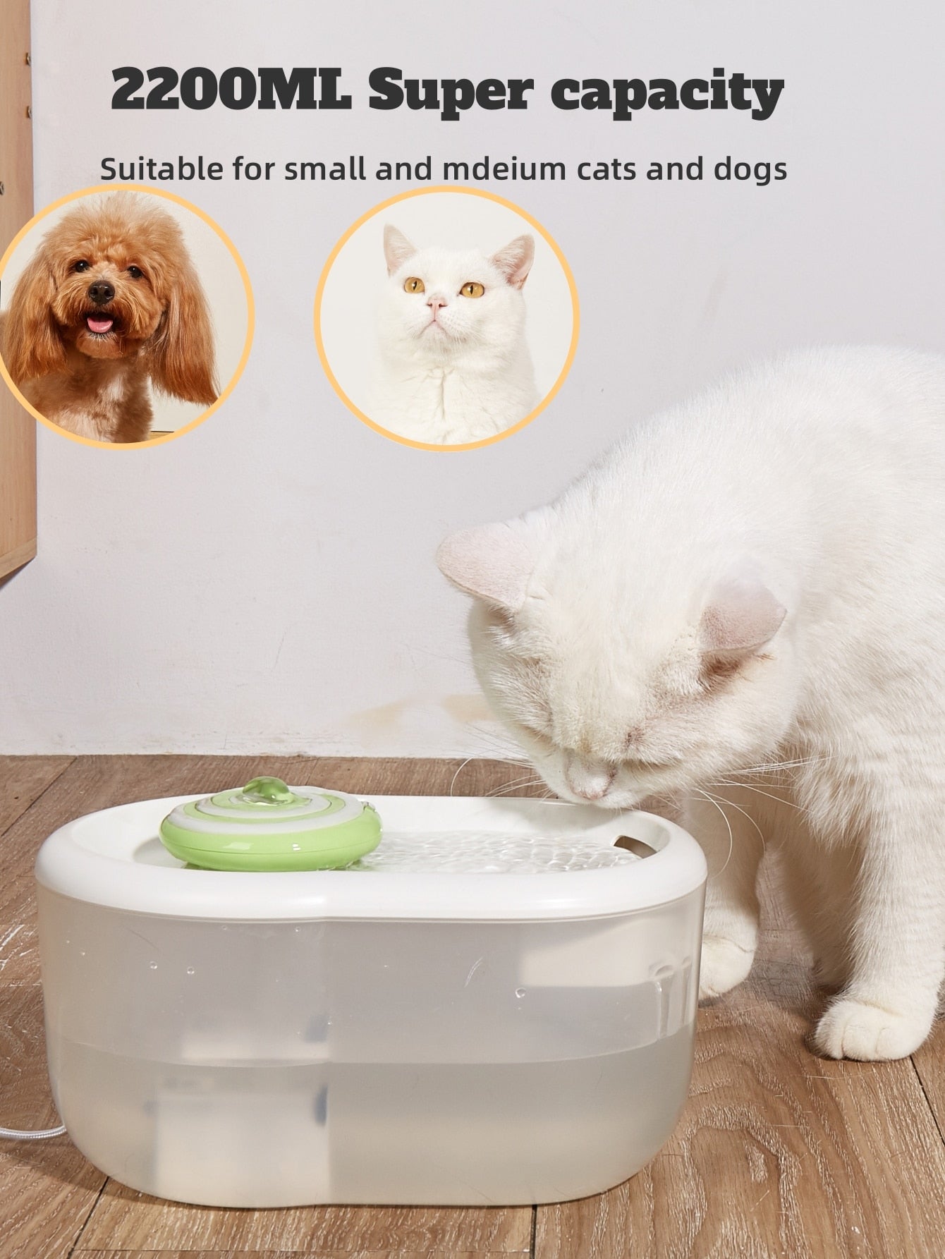1pc 2 2l Pet Water Fountain With Automatic Circulation Filters For Small And Medium sized Dogs And Cats USB Powered adapter Not Included