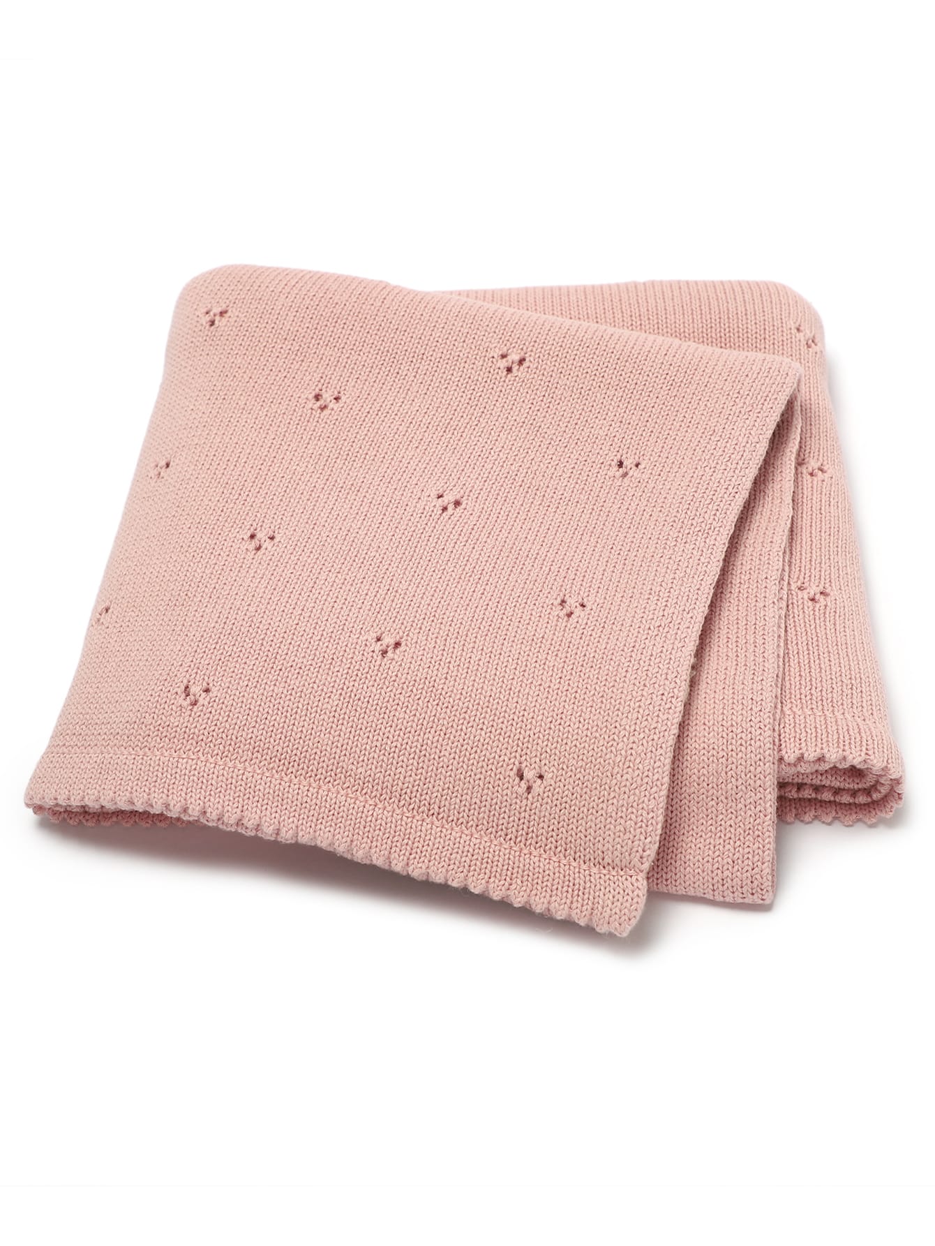 1pc Simple Pink Multi-functional Knitted Baby Blanket For All Seasons