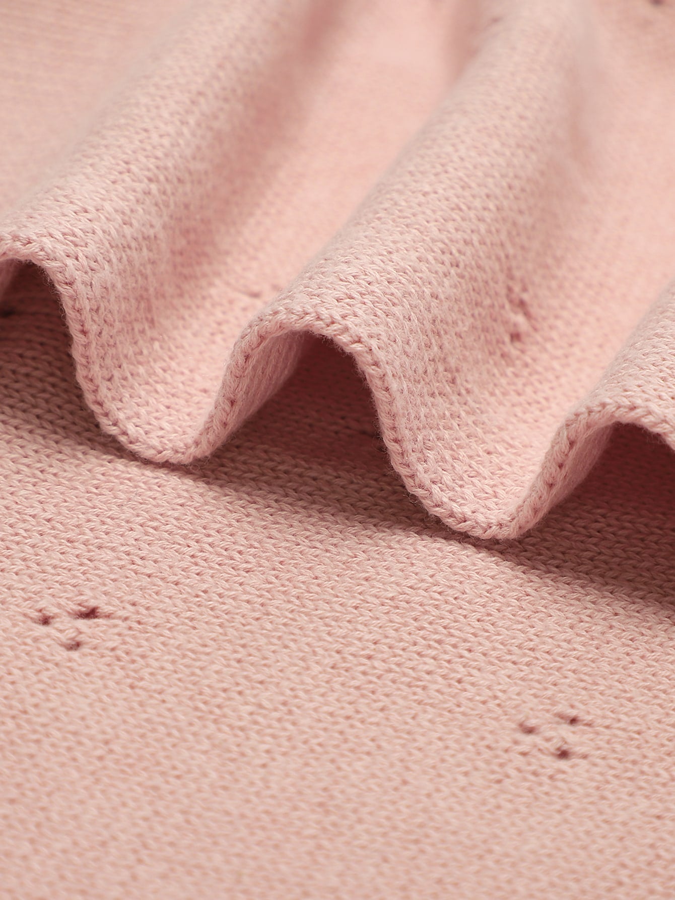 1pc Simple Pink Multi-functional Knitted Baby Blanket For All Seasons