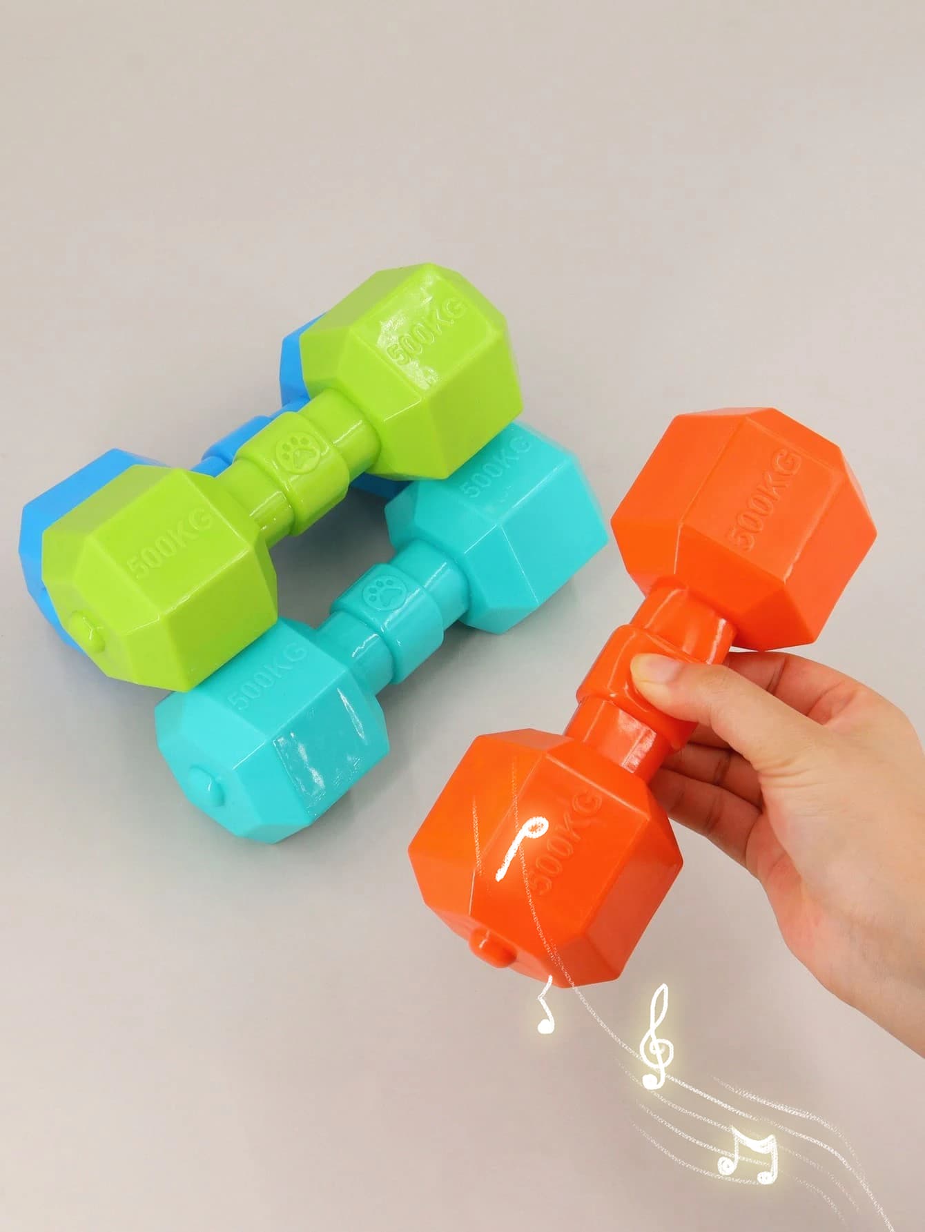 1pc Random Color Dumbbell Design Pet Sound Toy