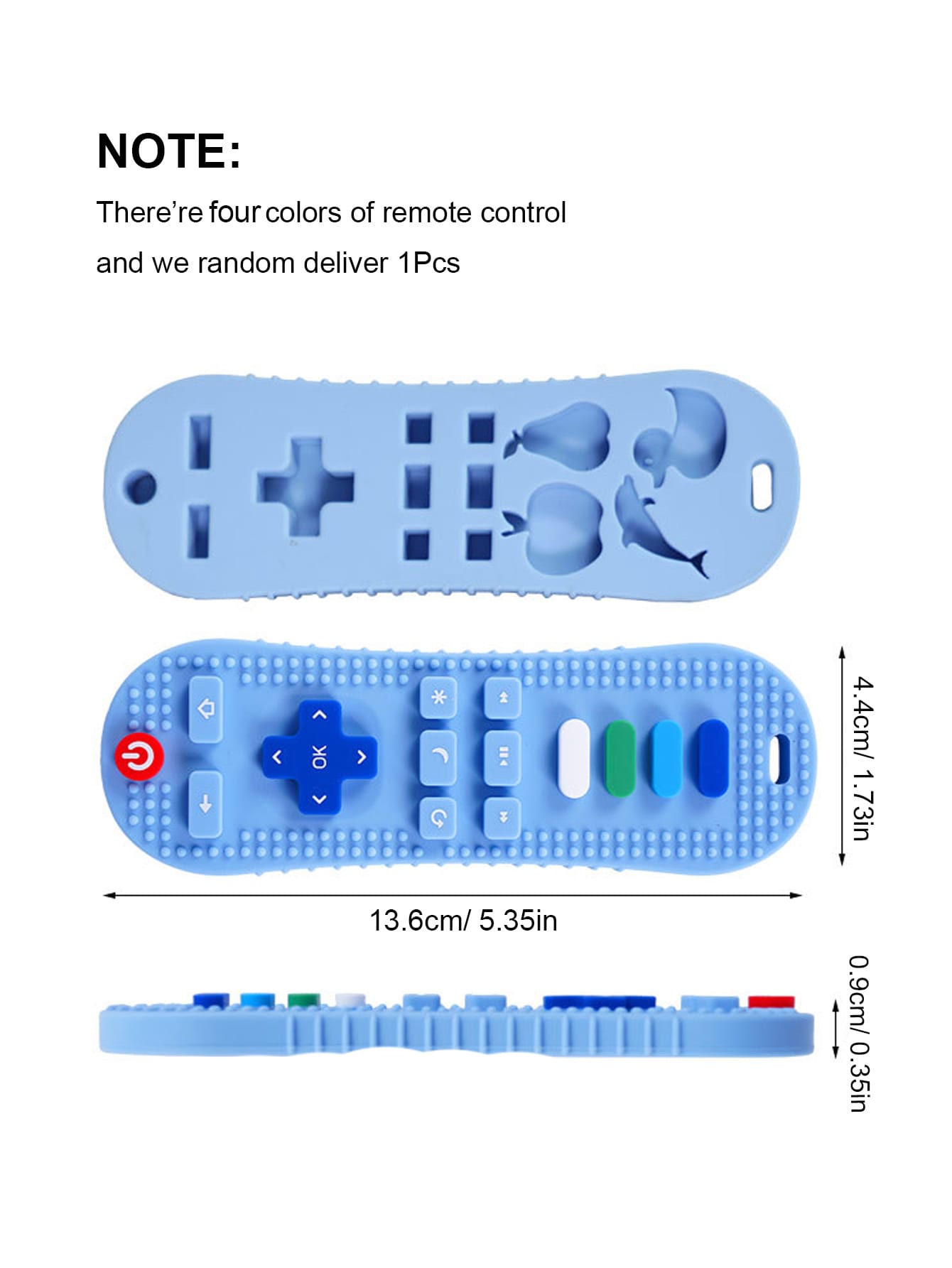 1pc Random Color Baby Tv Remote Control Shape Toy Silicone Teether Chewing Grasping Exercise Game