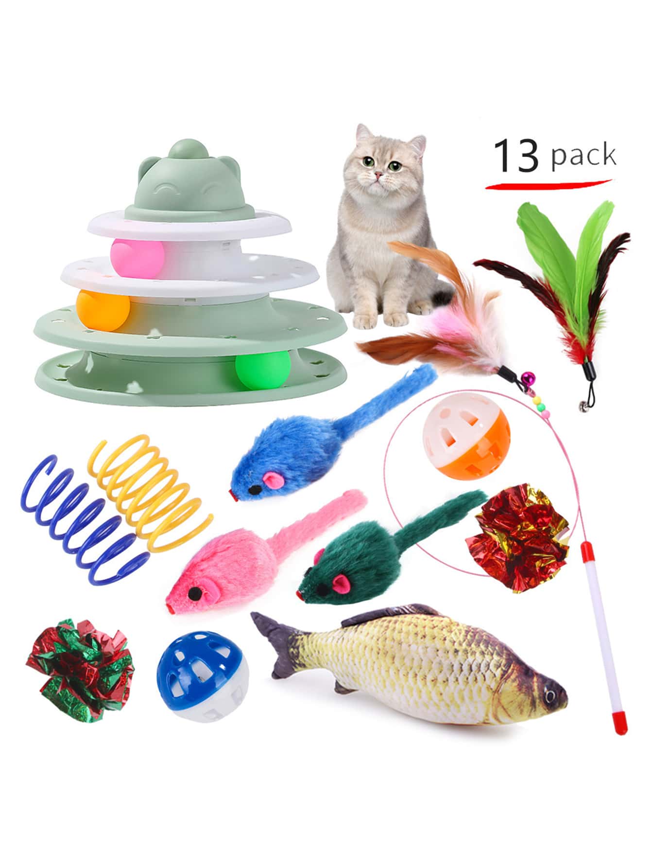 13 pcs 1 set of cat toys cat tunnel combination toys