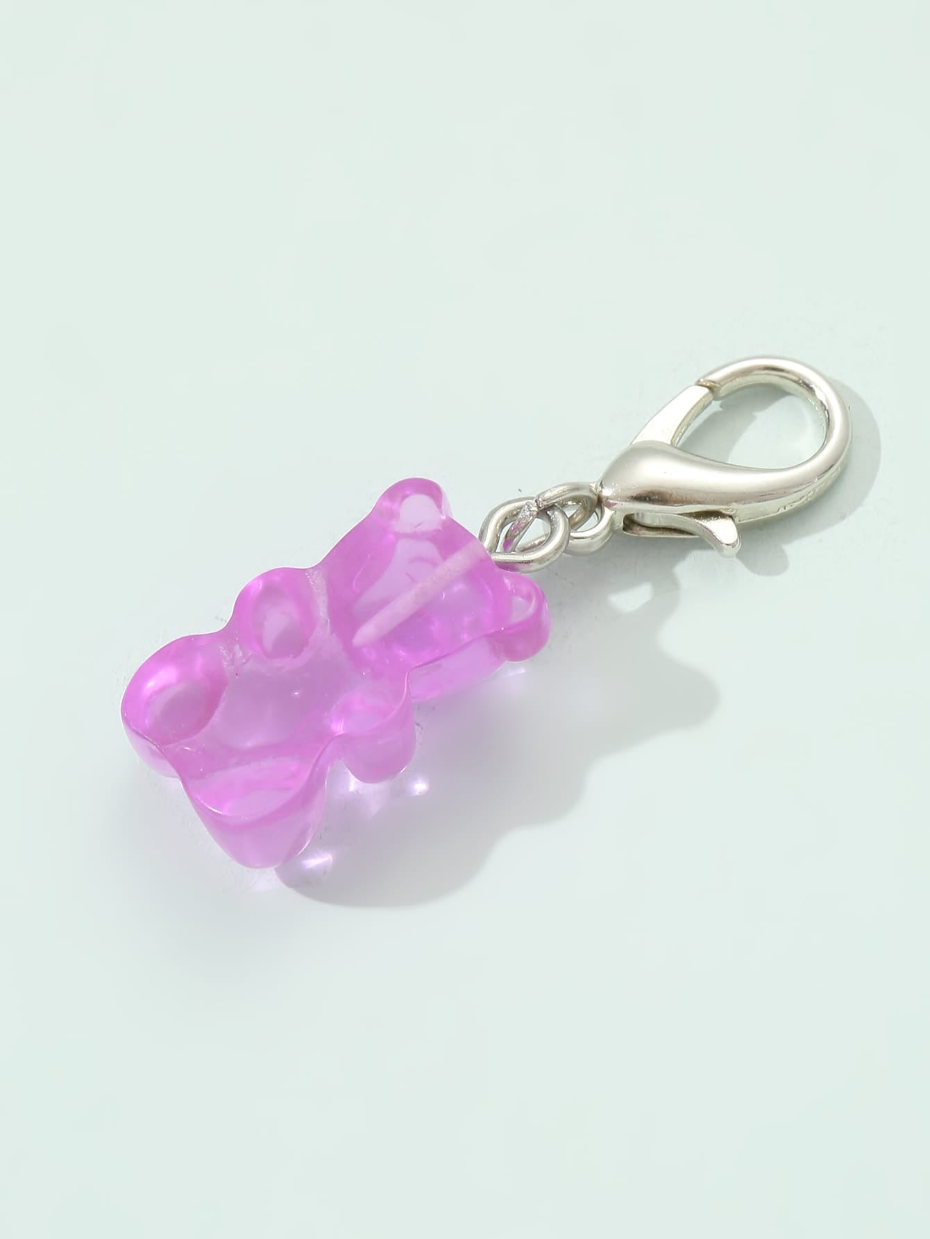 1pc Light Purple Pet Collar With Teddy Bear Pendant & Tag Pendant