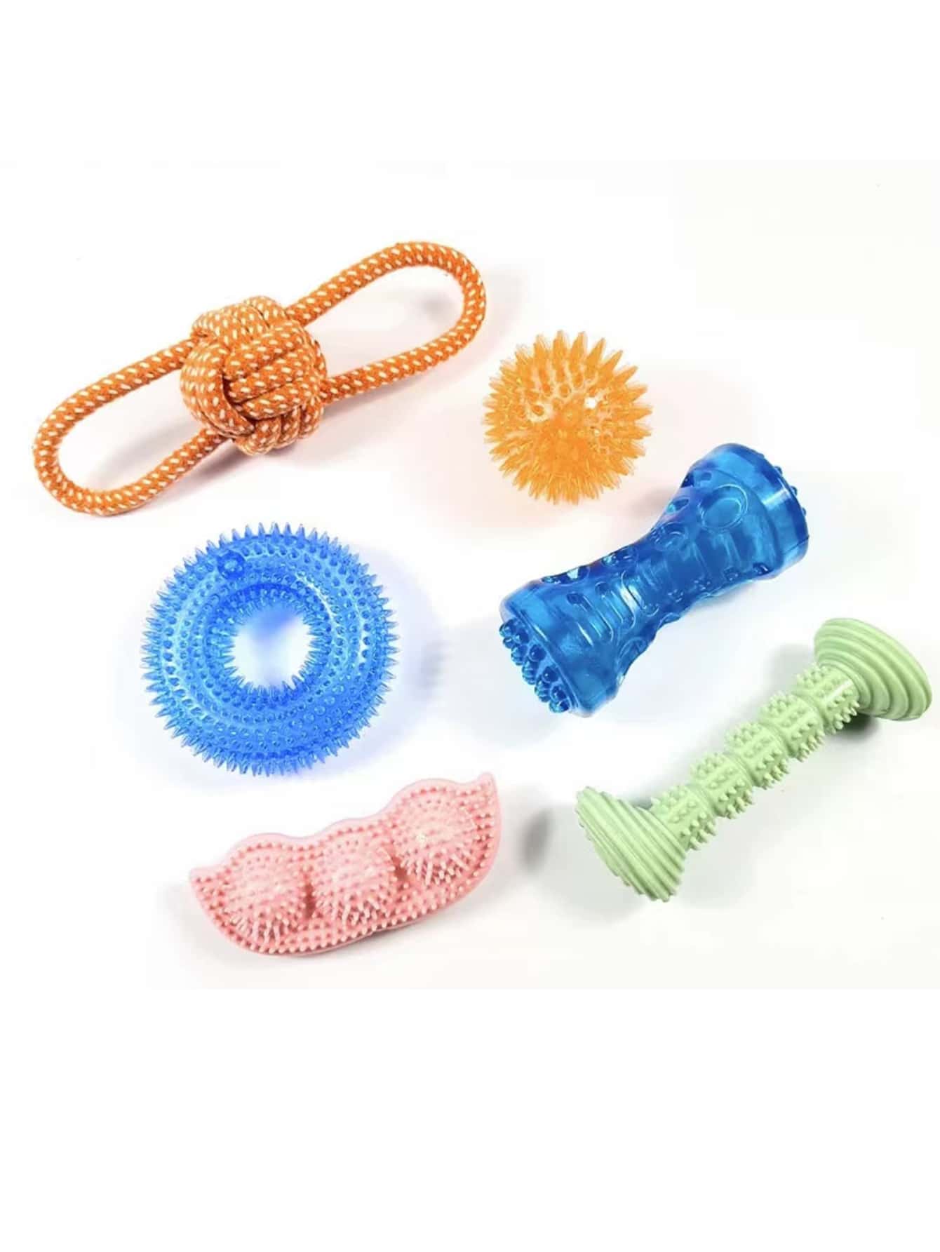 6pcs/set Toys For Dogs With Voice & Teeth Cleaning Function