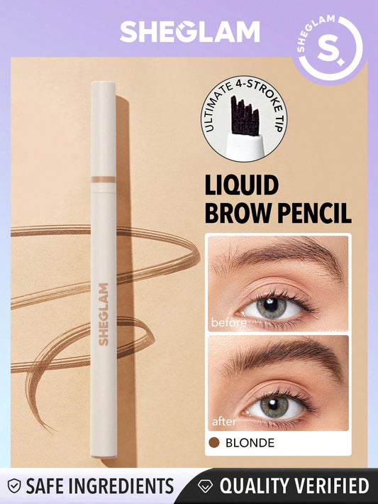 SHEGLAM Feather Better Liquid Eyebrow Pencil-Blonde  Long Lasting Eyebrow Pen Smudge-Proof  Water-Proof Natural Fuller Brows Eyebrow Makeup