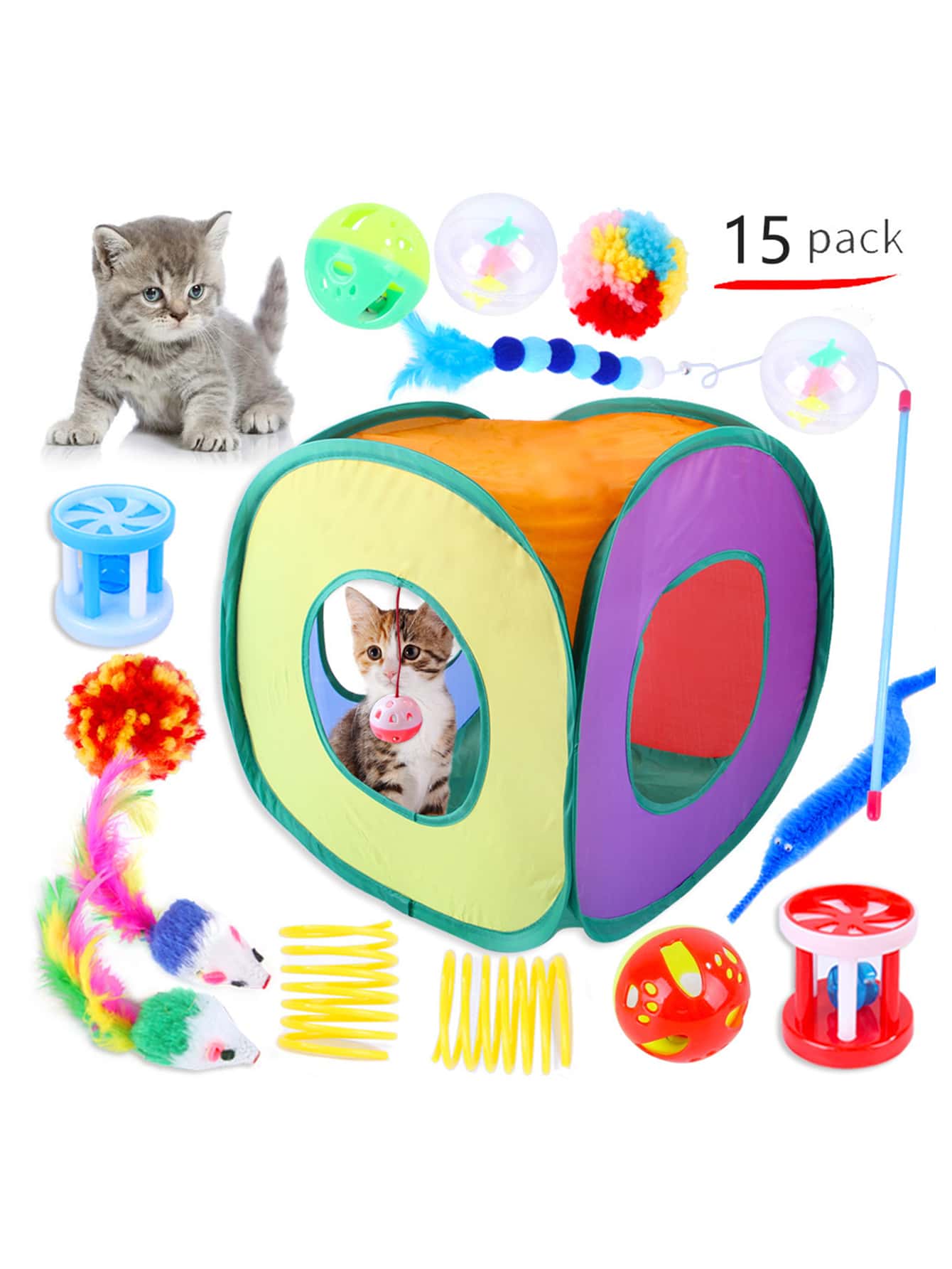 13 pcs 1 set of cat toys cat tunnel combination toys