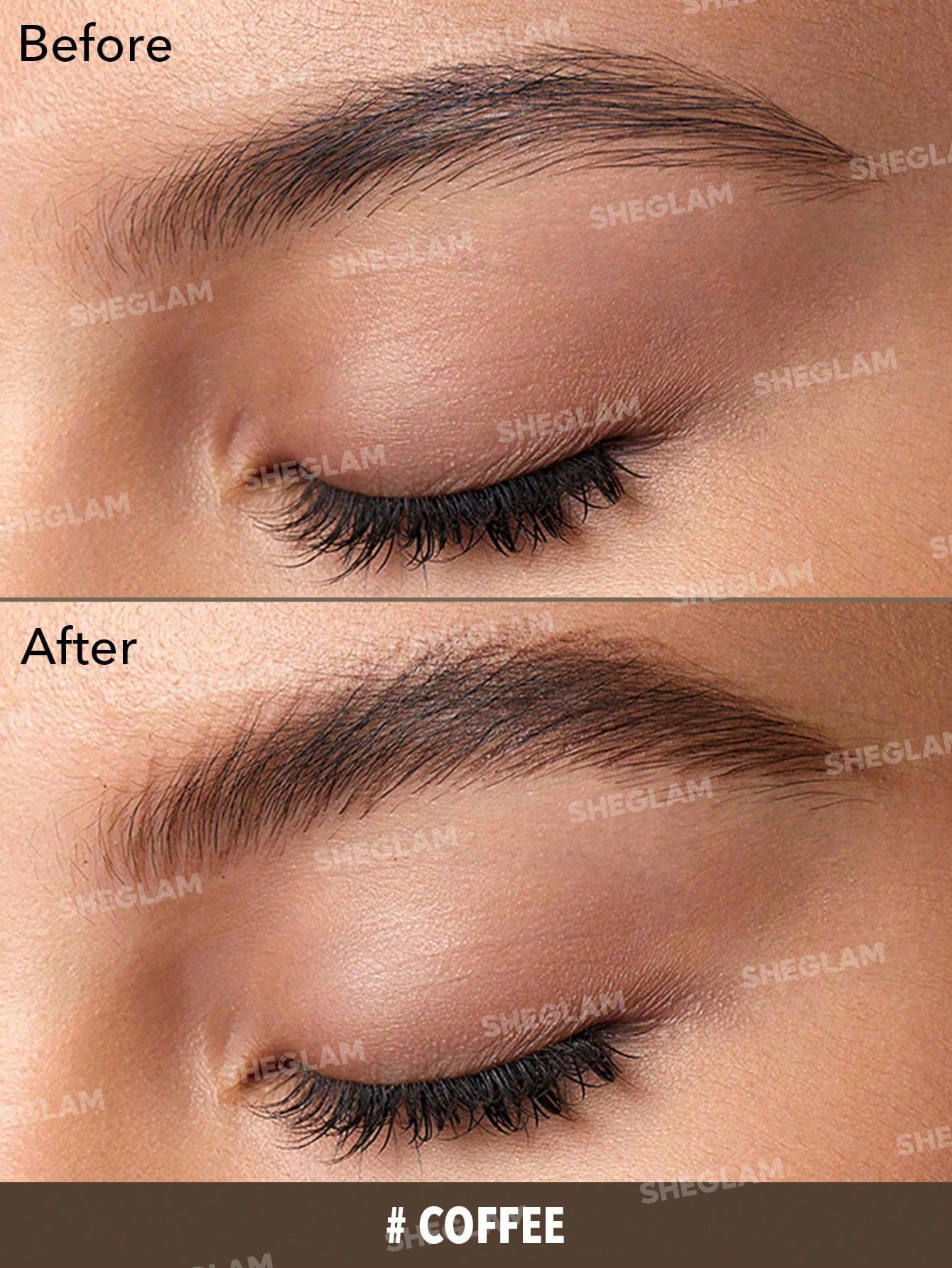 SHEGLAM Dual-Ended Fine Eyebrow Pencil - Coffee  Waterproof  Double Head Eyebrow Pen Long Lasting Smudge-Proof Filling Outlining Triangle Head Eyebrow Makeup