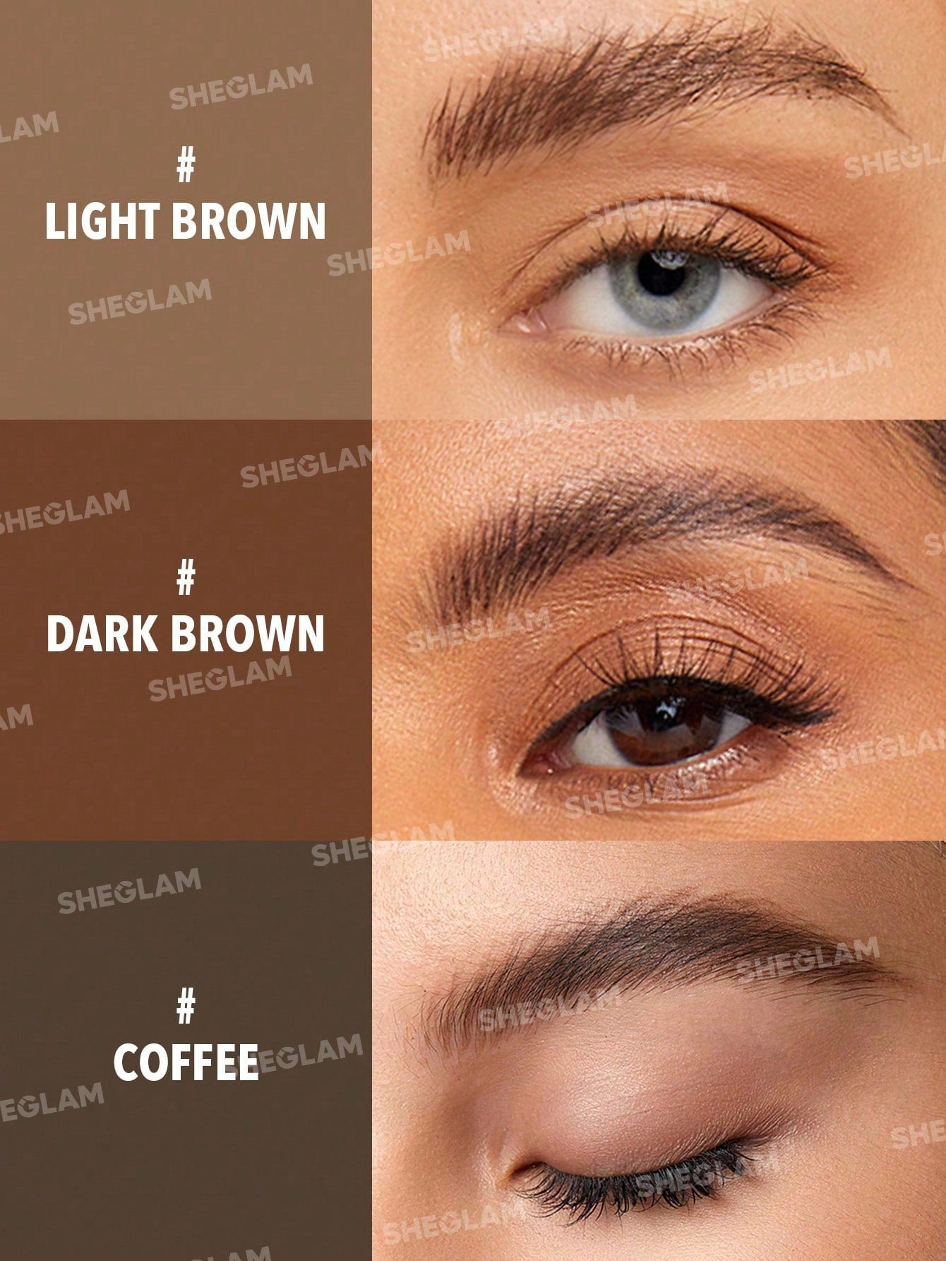 SHEGLAM Dual-Ended Fine Eyebrow Pencil - Coffee  Waterproof  Double Head Eyebrow Pen Long Lasting Smudge-Proof Filling Outlining Triangle Head Eyebrow Makeup