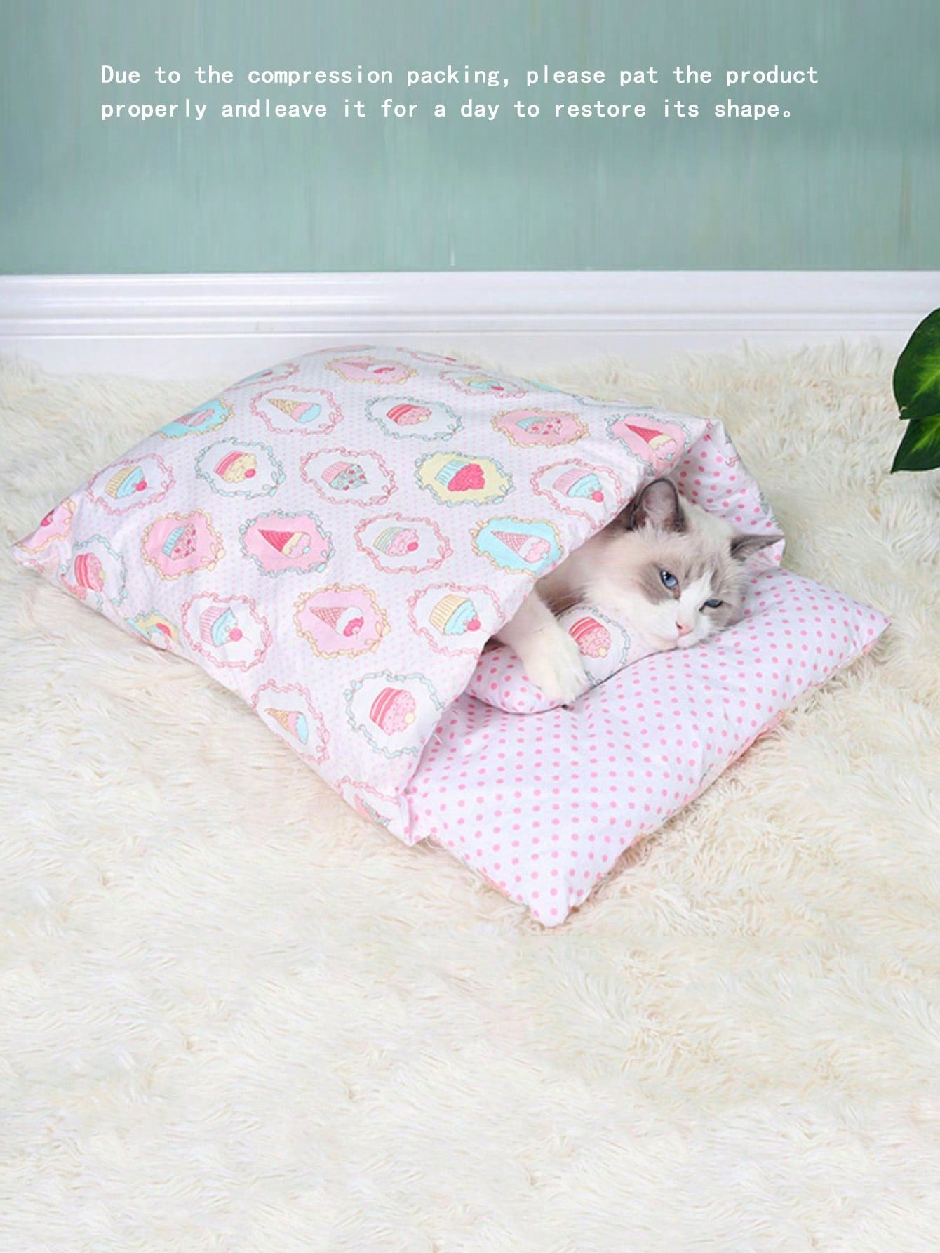 1pc Cat Sleeping Bag Pet House, Half-closed Design, Winter, Suitable For Cats And Dogs Of Various Sizes, Removable And Washable