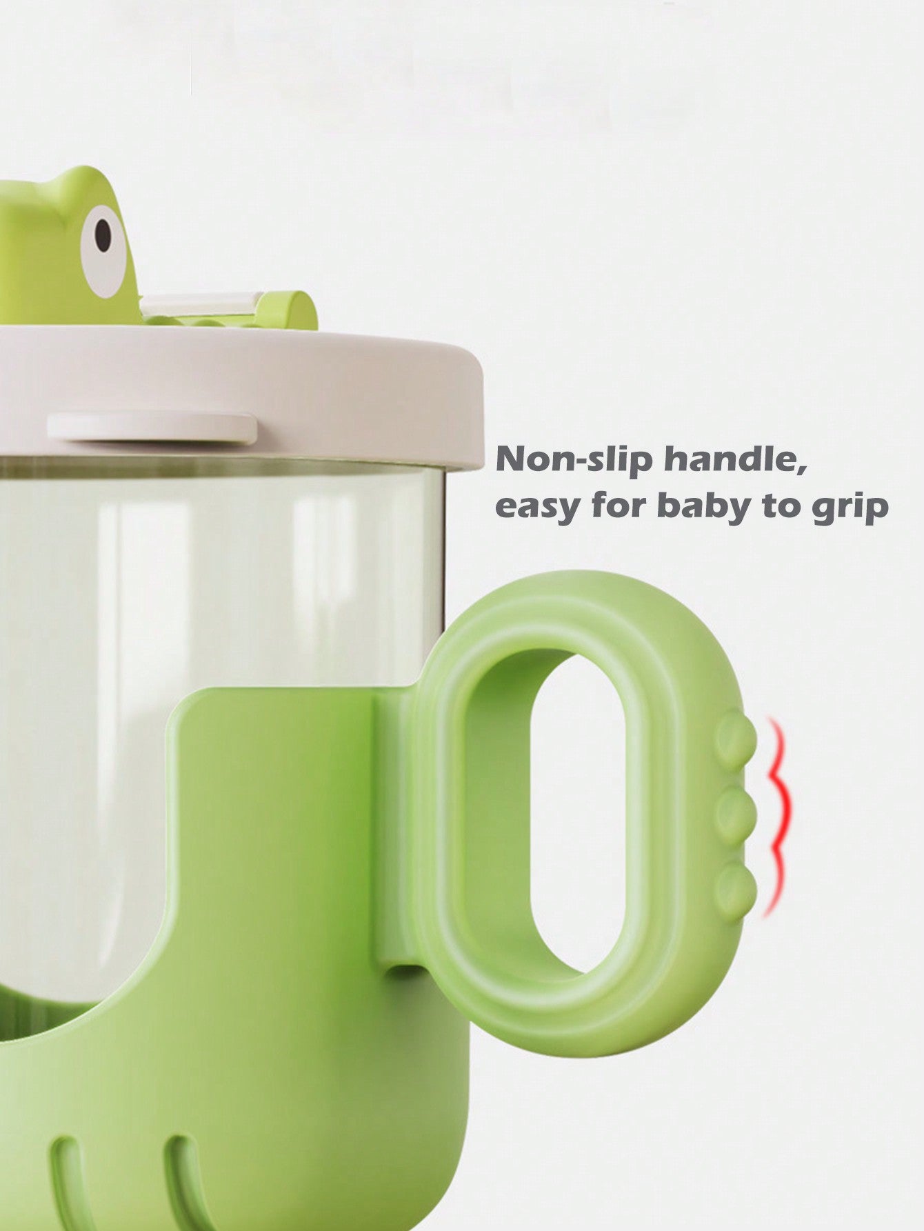 1pc Yellow Crocodile Design Baby Sippy Cup With Rounded Handle, Clear Scale And Silicone Straw